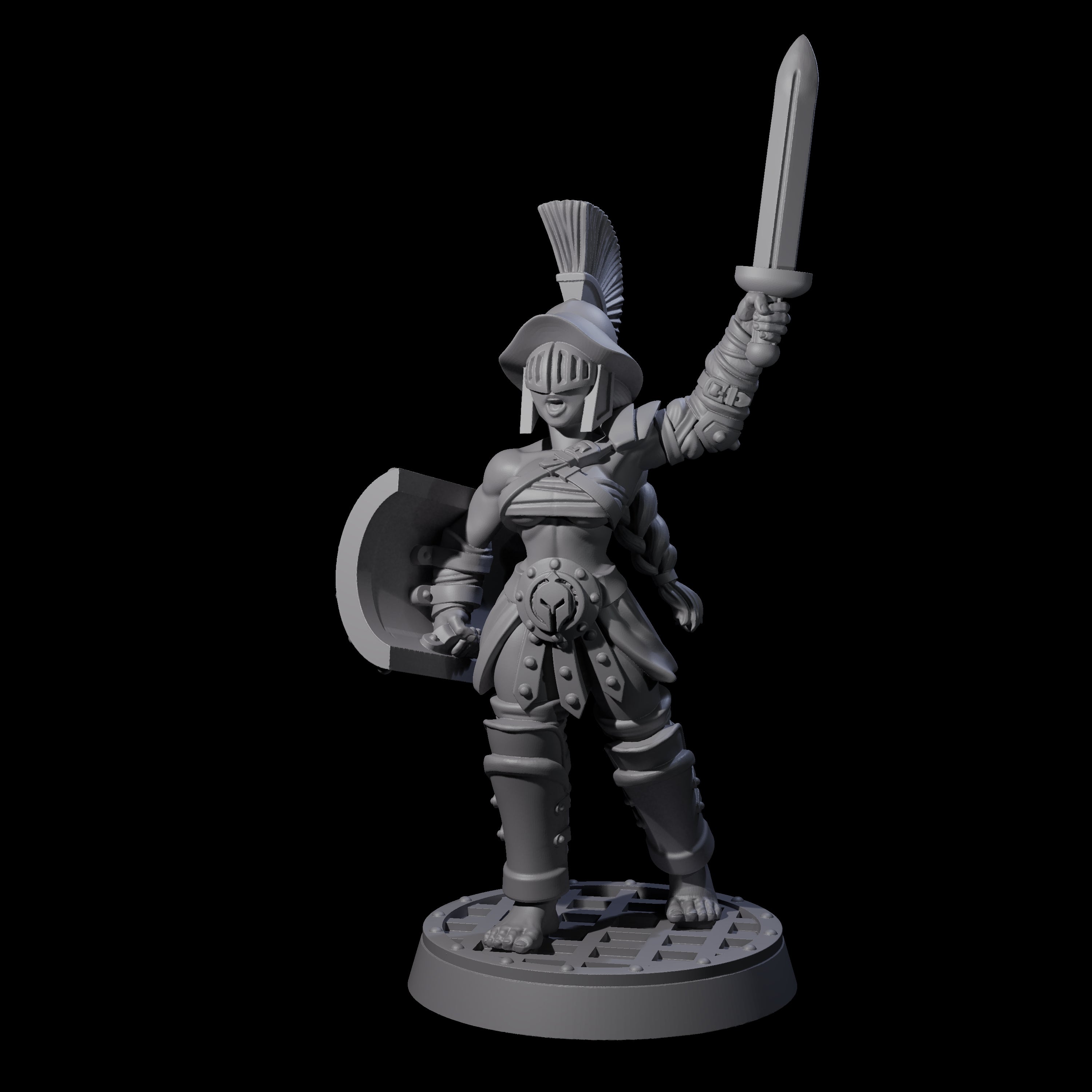 Rallying Gladiator Miniature for Dungeons and Dragons, Pathfinder or other TTRPGs
