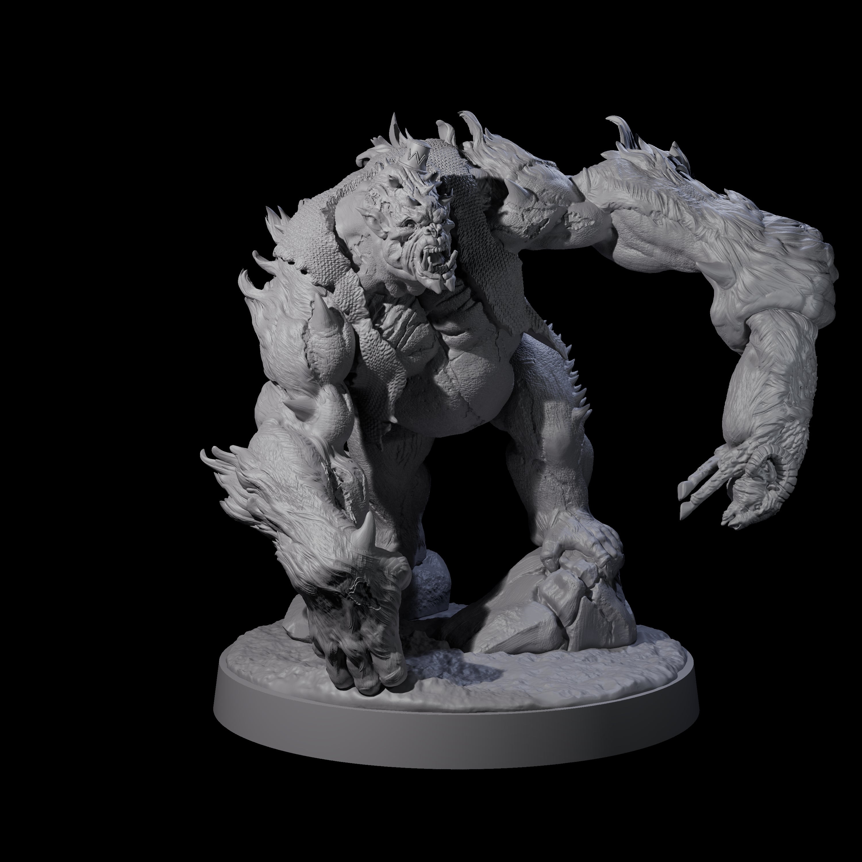 Ram Swinging Spikey Troll Miniature for Dungeons and Dragons, Pathfinder or other TTRPGs
