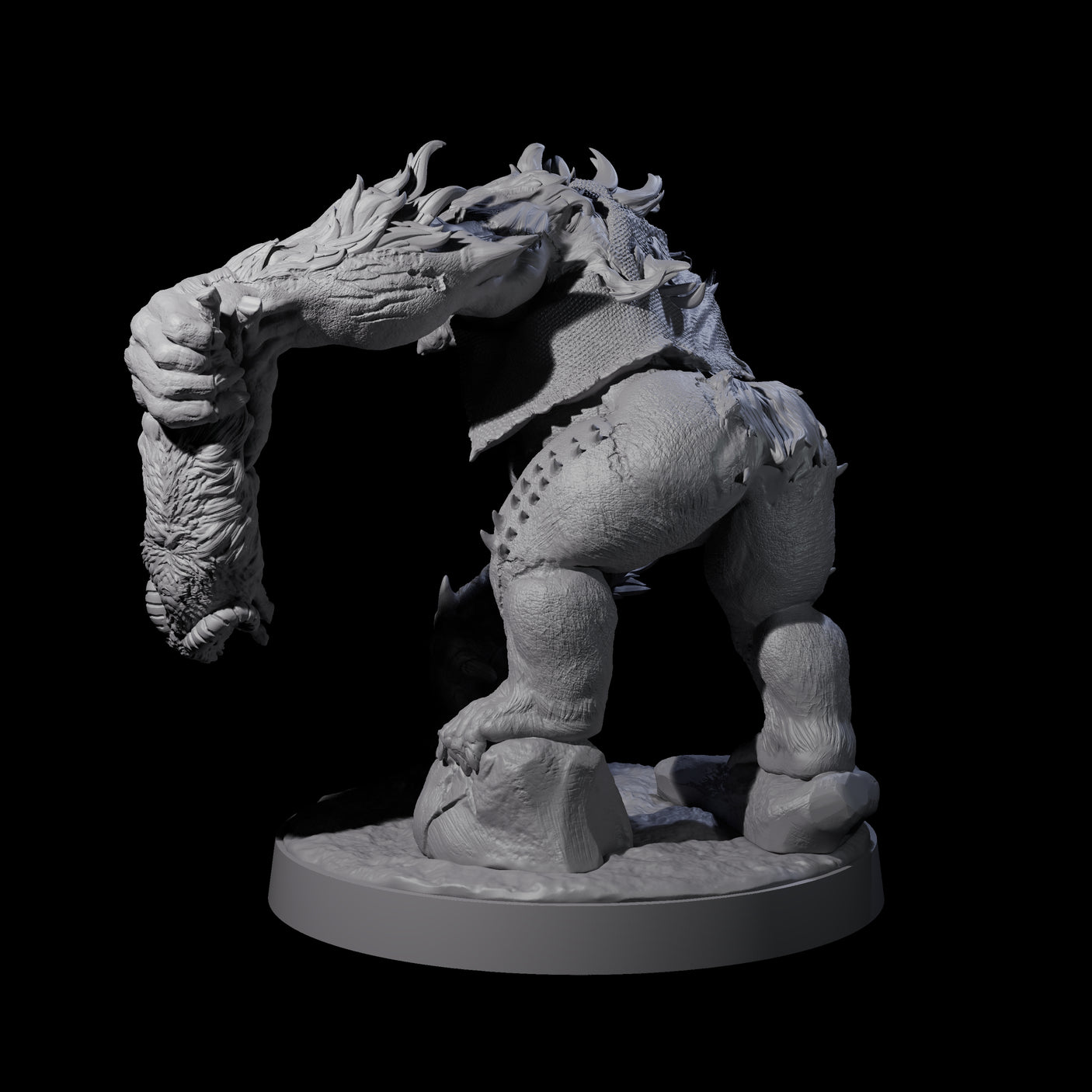 Ram Swinging Spikey Troll Miniature for Dungeons and Dragons, Pathfinder or other TTRPGs