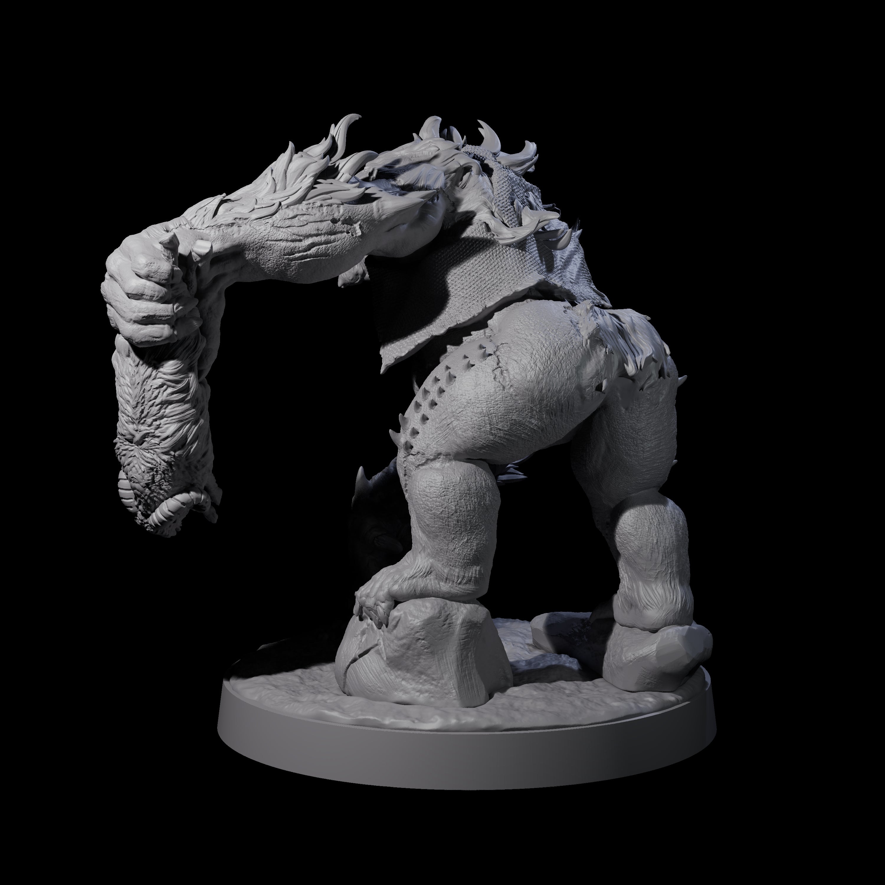 Ram Swinging Spikey Troll Miniature for Dungeons and Dragons, Pathfinder or other TTRPGs