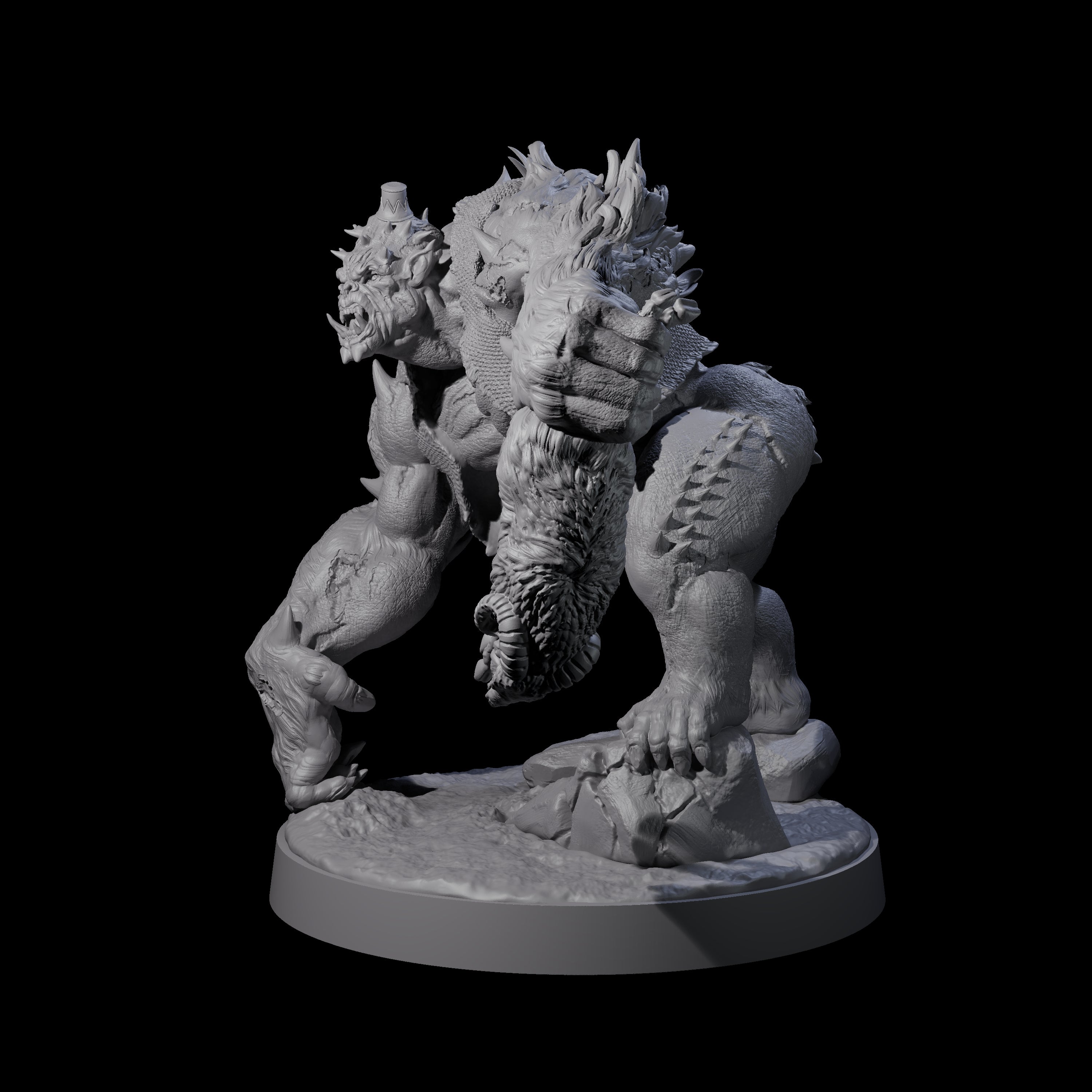 Ram Swinging Spikey Troll Miniature for Dungeons and Dragons, Pathfinder or other TTRPGs