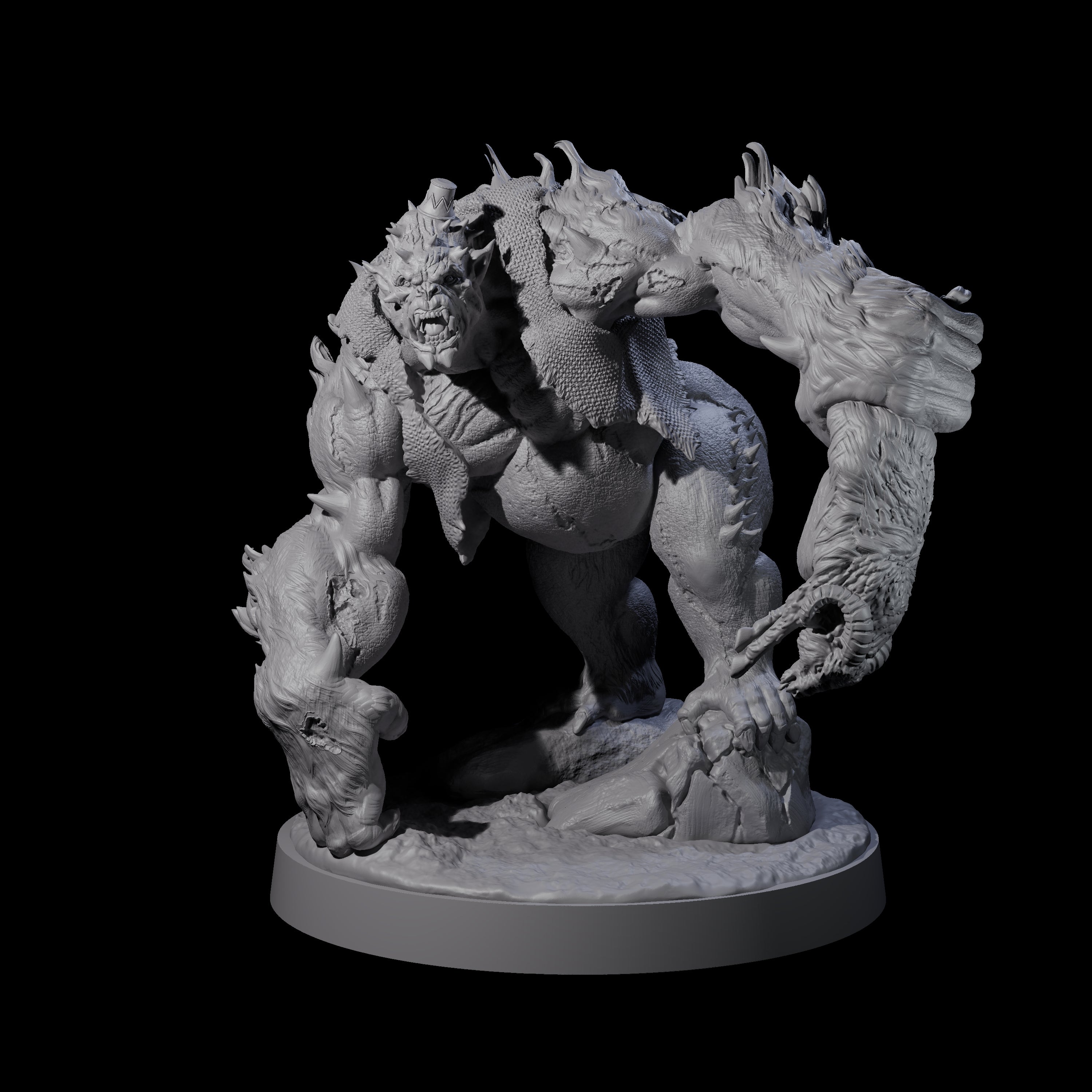Ram Swinging Spikey Troll Miniature for Dungeons and Dragons, Pathfinder or other TTRPGs