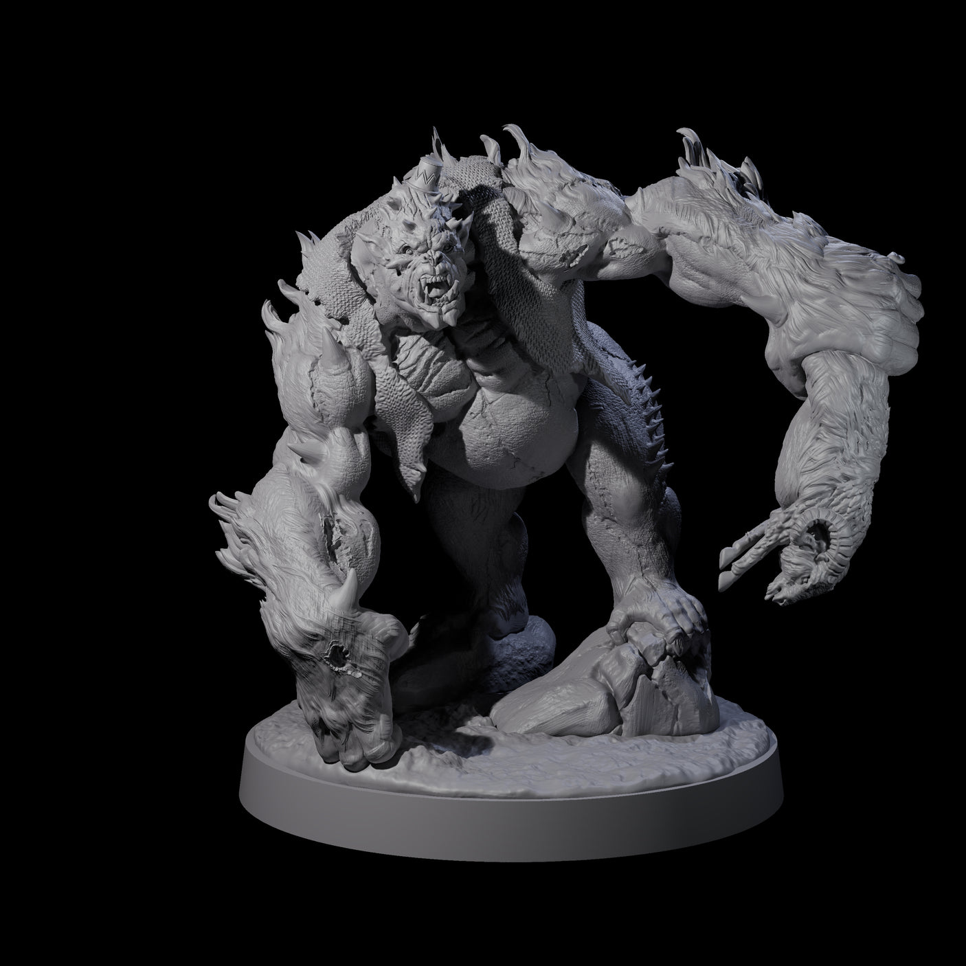 Ram Swinging Spikey Troll Miniature for Dungeons and Dragons, Pathfinder or other TTRPGs