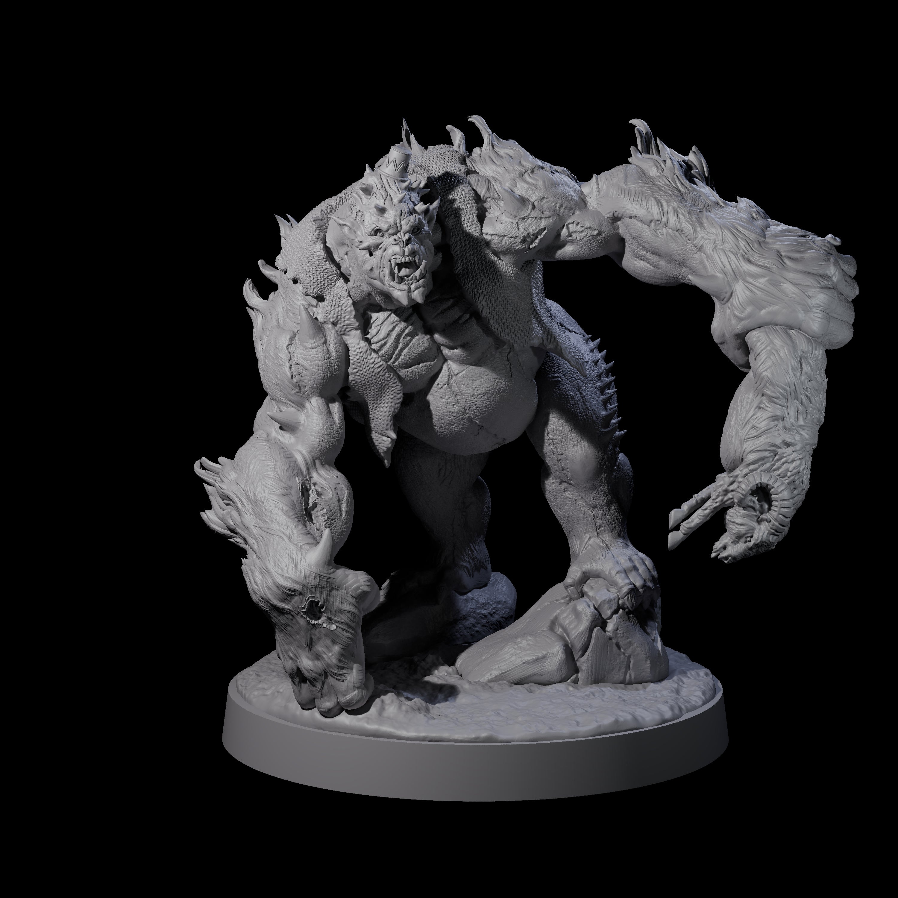 Ram Swinging Spikey Troll Miniature for Dungeons and Dragons, Pathfinder or other TTRPGs