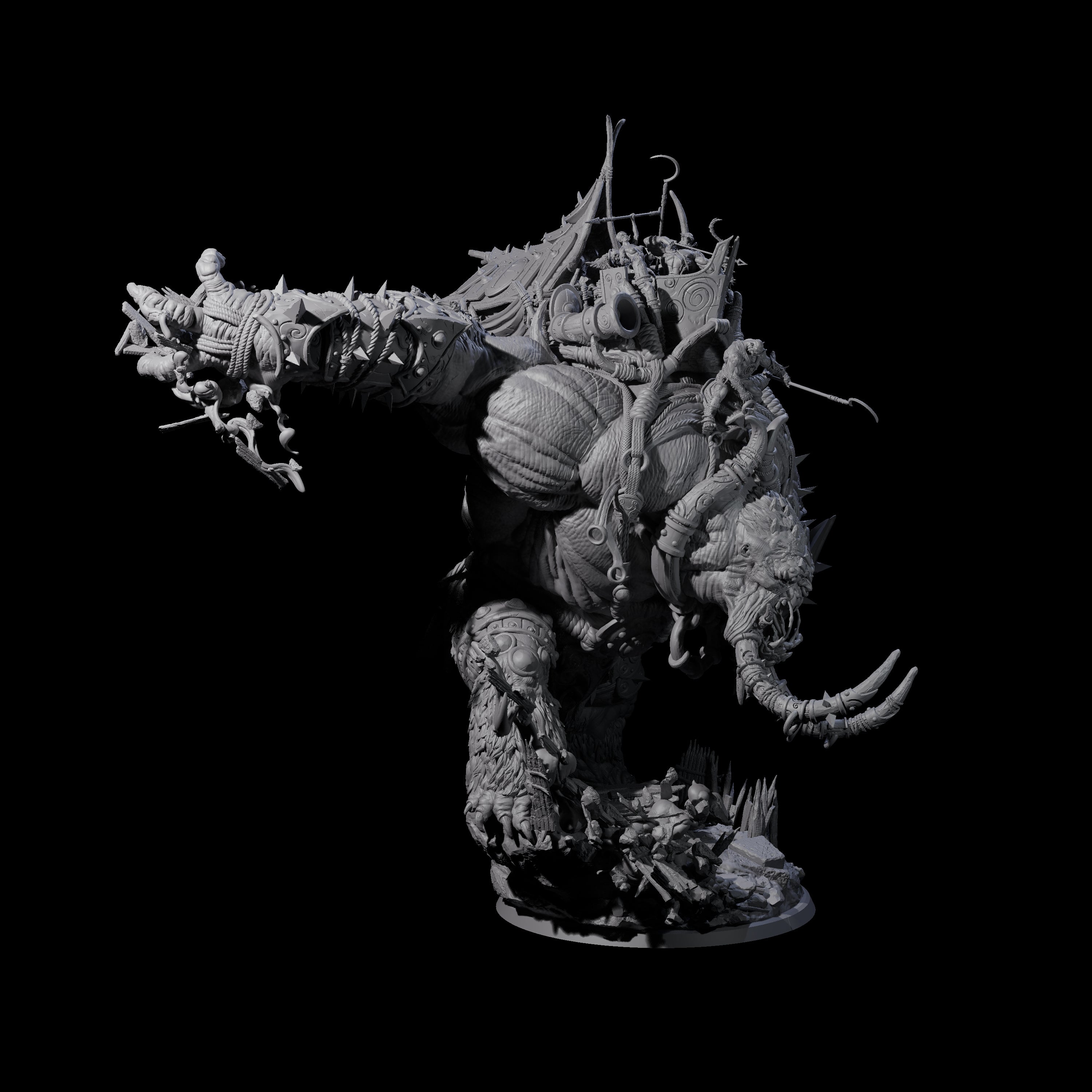 Rampaging Horned Cave Troll Miniature for Dungeons and Dragons, Pathfinder or other TTRPGs