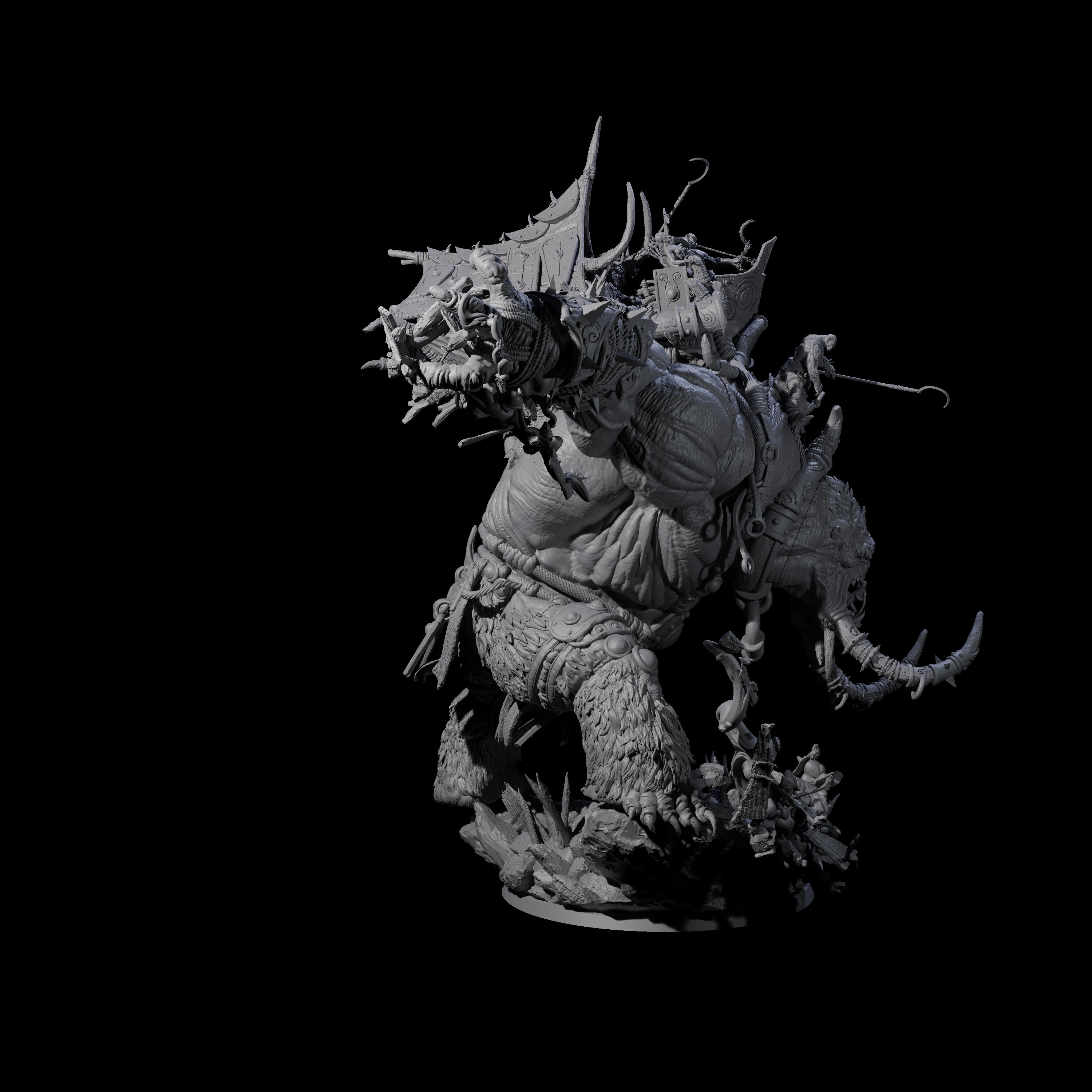 Rampaging Horned Cave Troll Miniature for Dungeons and Dragons, Pathfinder or other TTRPGs