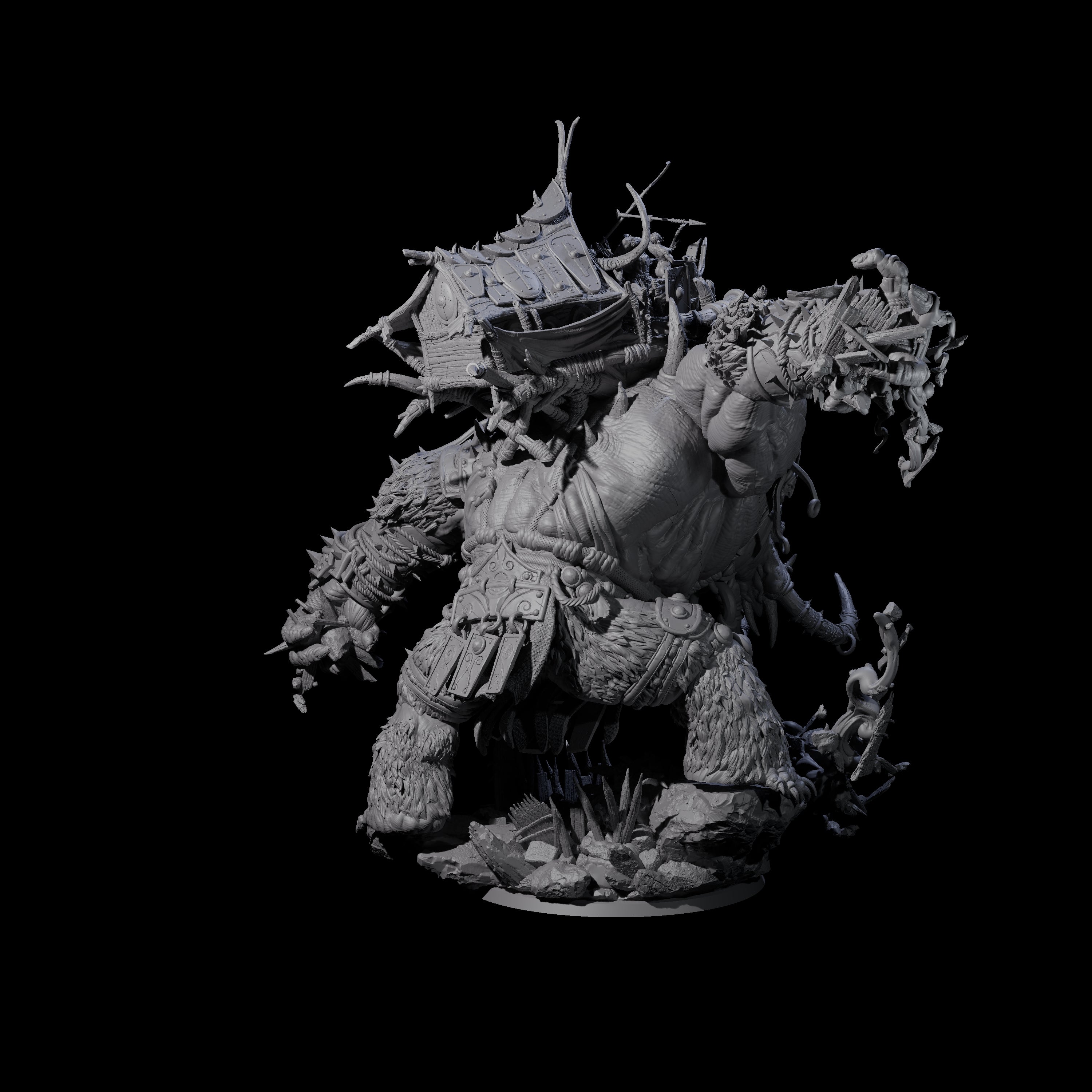 Rampaging Horned Cave Troll Miniature for Dungeons and Dragons, Pathfinder or other TTRPGs
