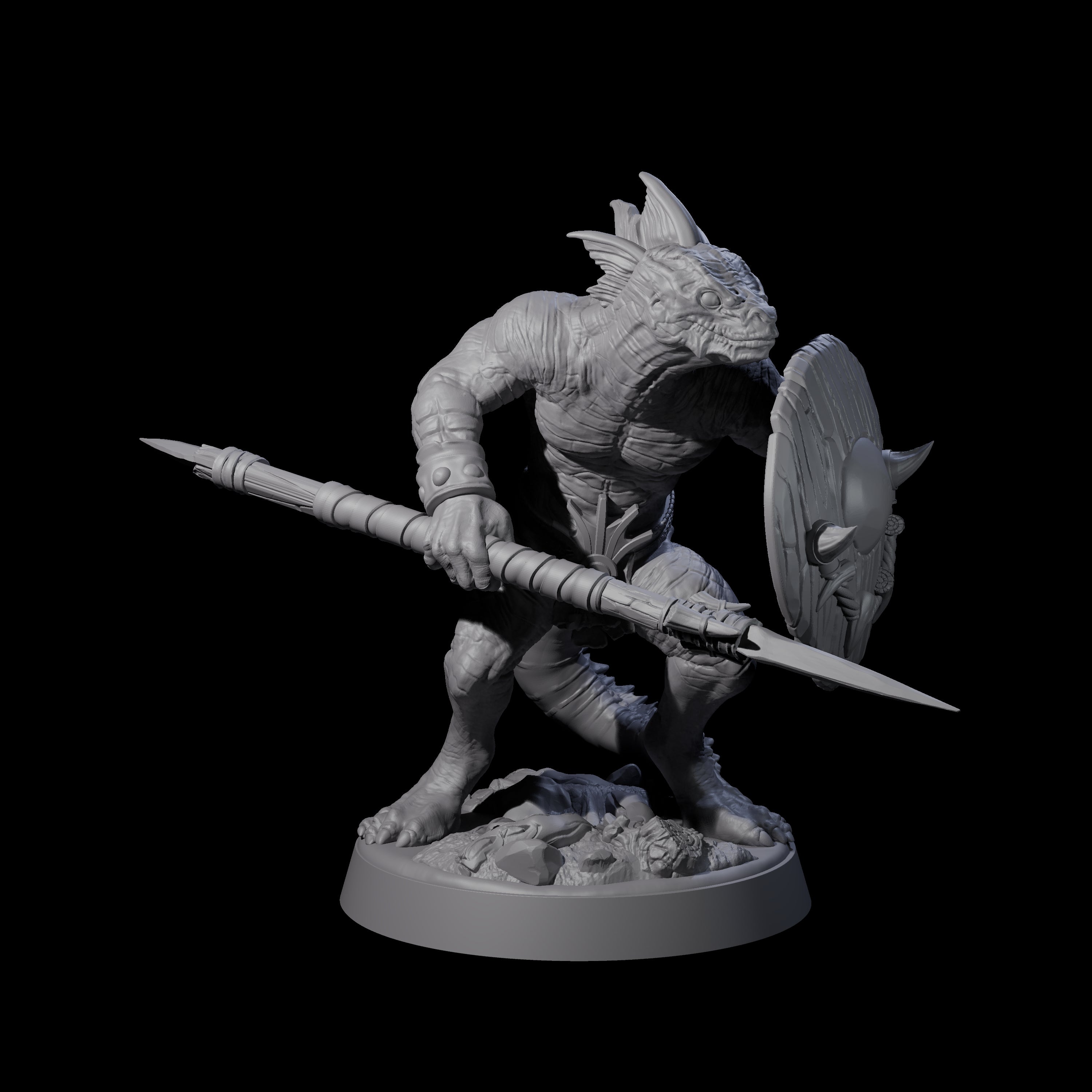 Rampaging Lizardfolk B Miniature for Dungeons and Dragons, Pathfinder or other TTRPGs