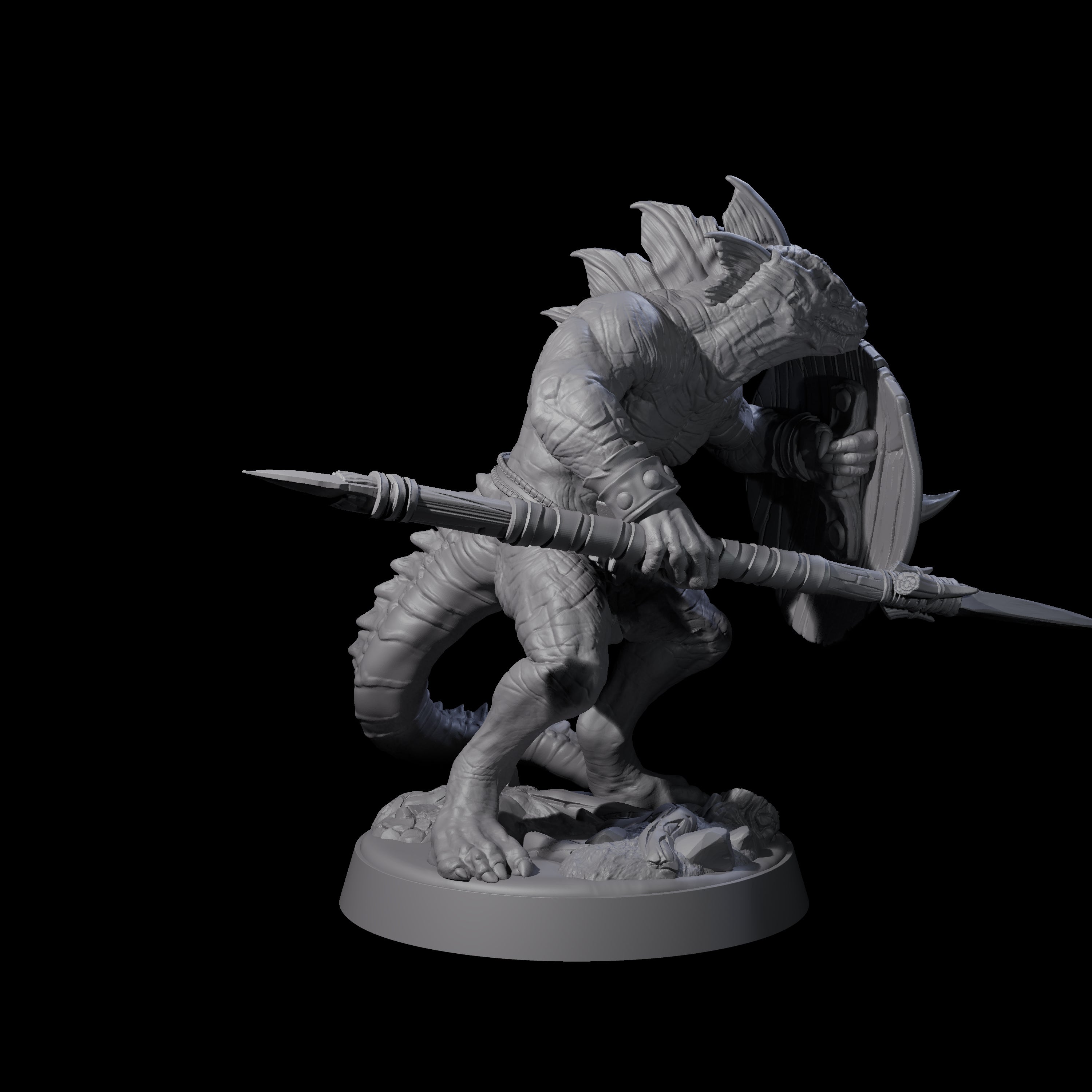 Rampaging Lizardfolk B Miniature for Dungeons and Dragons, Pathfinder or other TTRPGs
