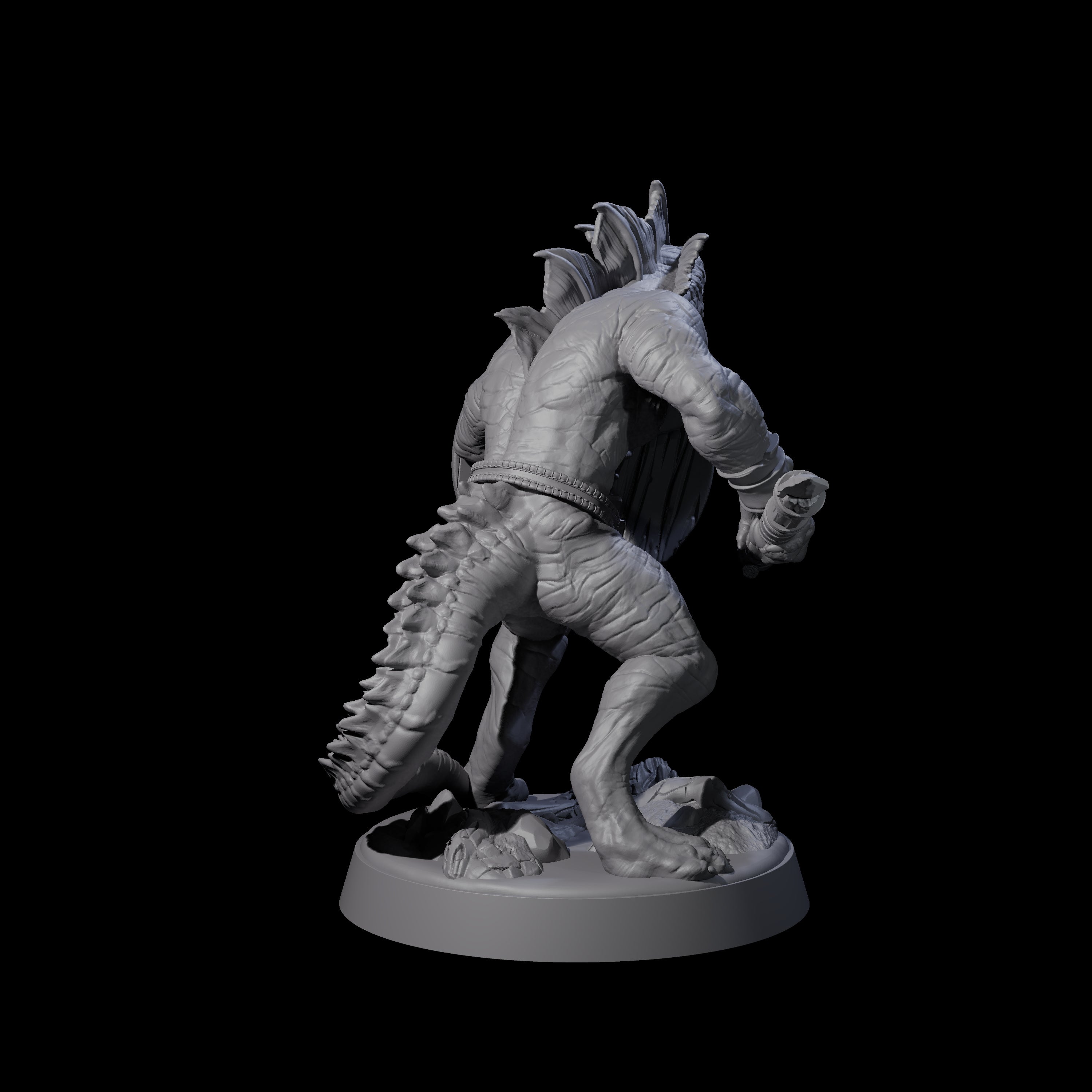 Rampaging Lizardfolk B Miniature for Dungeons and Dragons, Pathfinder or other TTRPGs