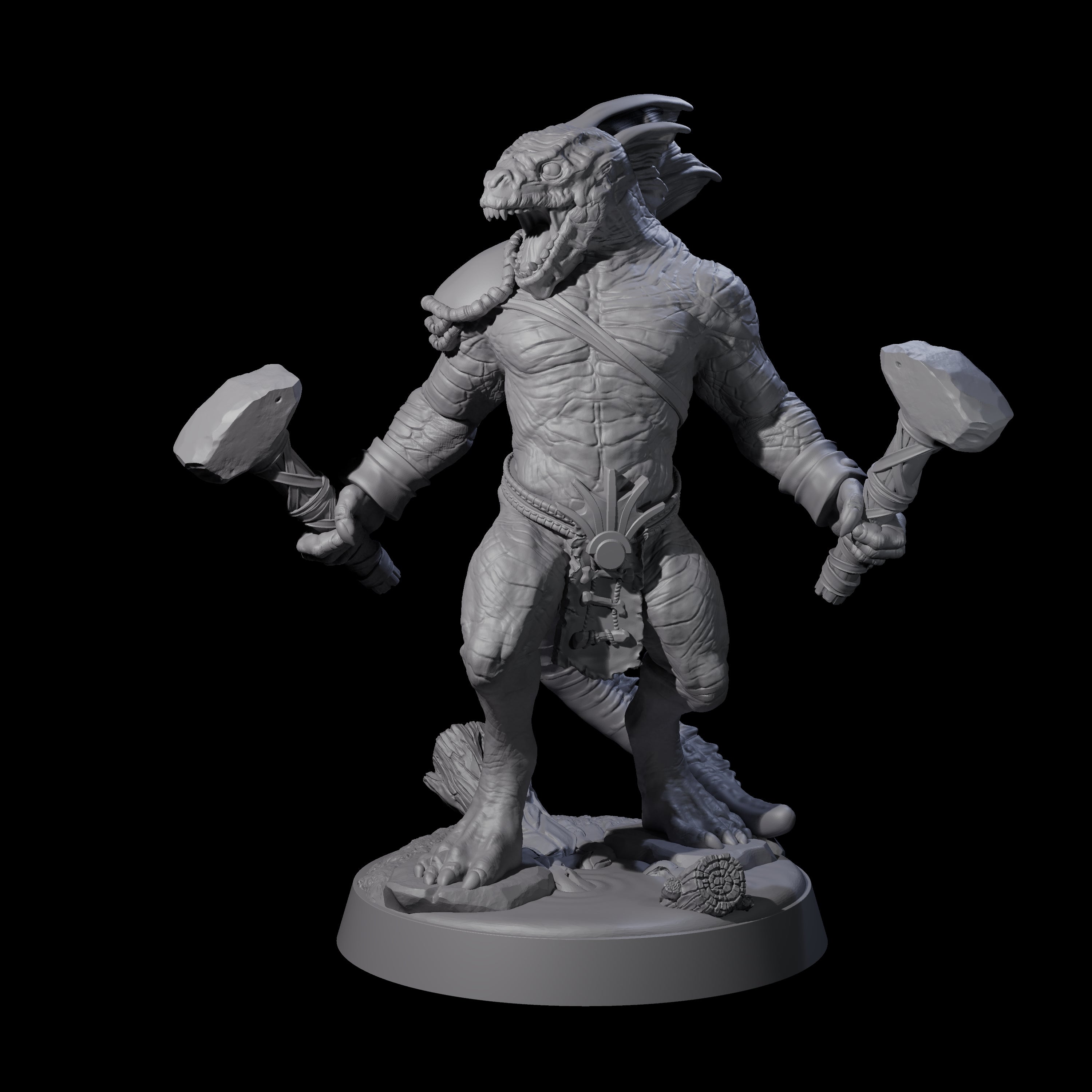 Rampaging Lizardfolk C Miniature for Dungeons and Dragons, Pathfinder or other TTRPGs