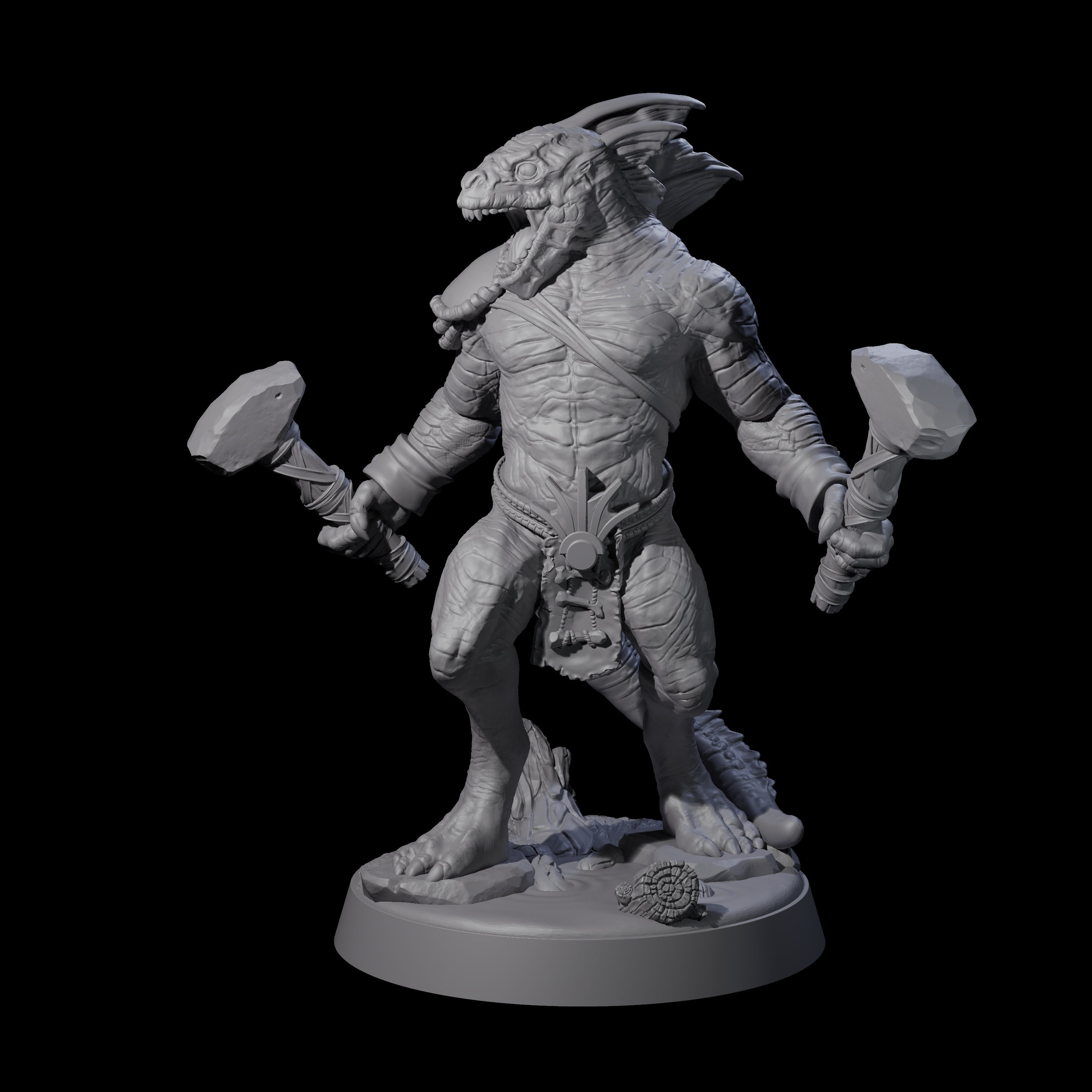 Rampaging Lizardfolk C Miniature for Dungeons and Dragons, Pathfinder or other TTRPGs