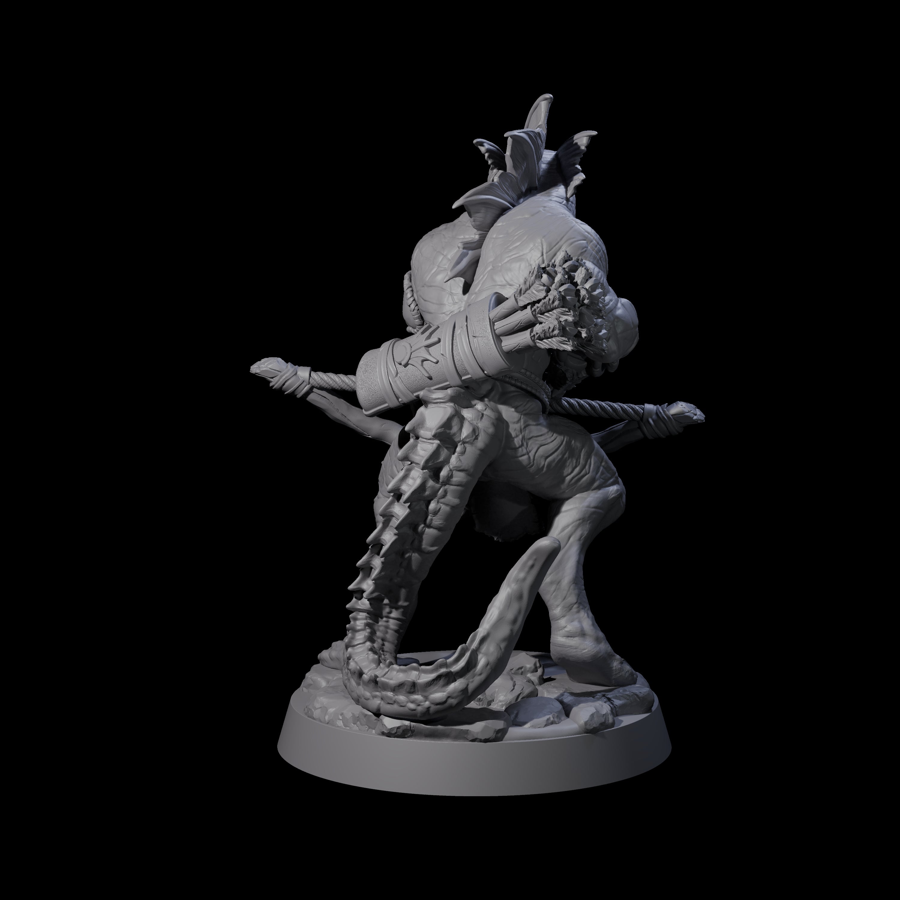 Rampaging Lizardfolk D Miniature for Dungeons and Dragons, Pathfinder or other TTRPGs