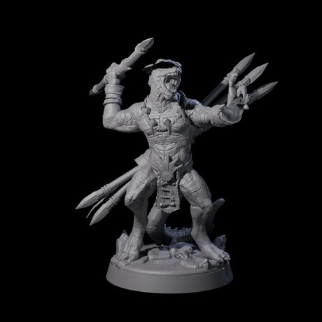 Rampaging Lizardfolk E Miniature for Dungeons and Dragons, Pathfinder or other TTRPGs