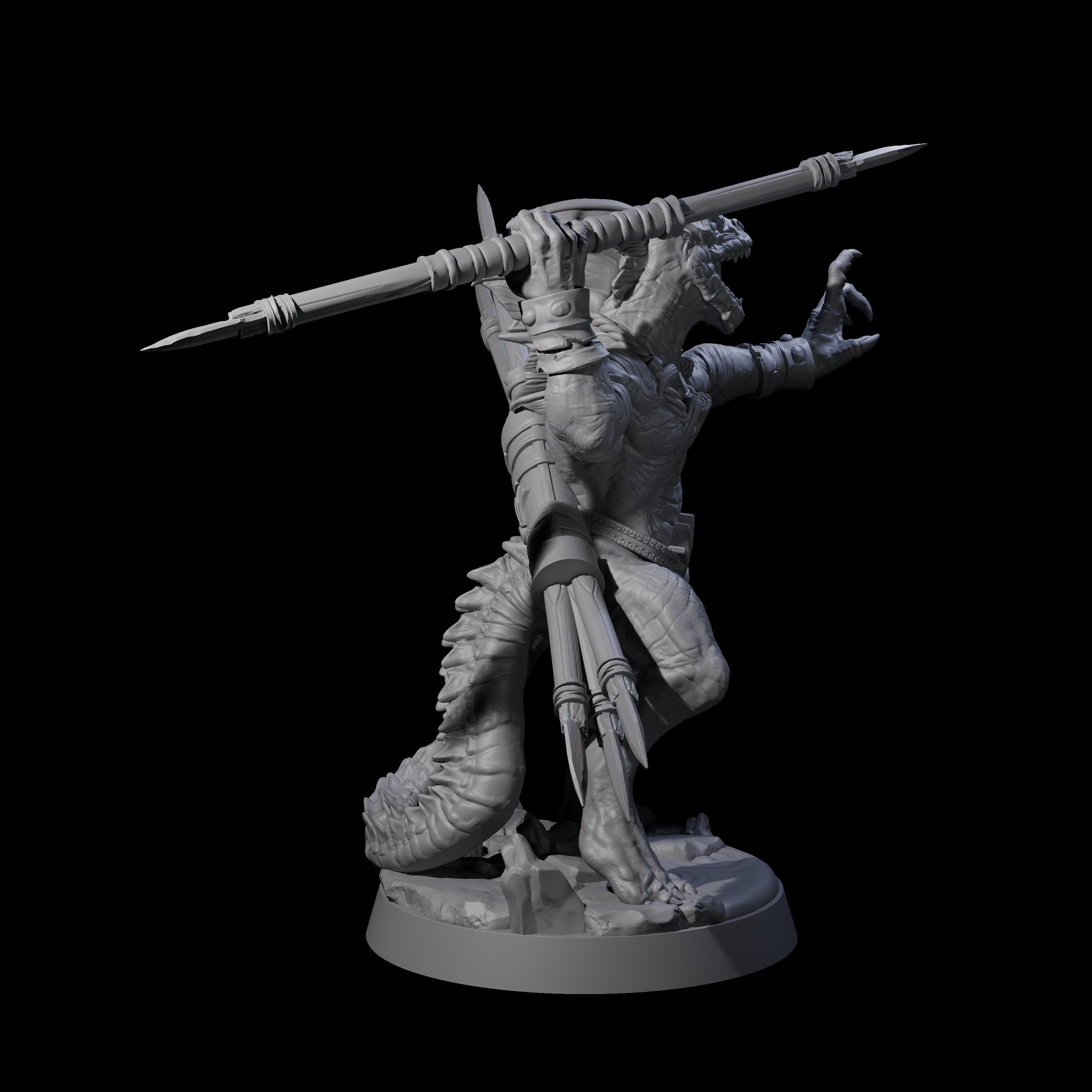 Rampaging Lizardfolk E Miniature for Dungeons and Dragons, Pathfinder or other TTRPGs