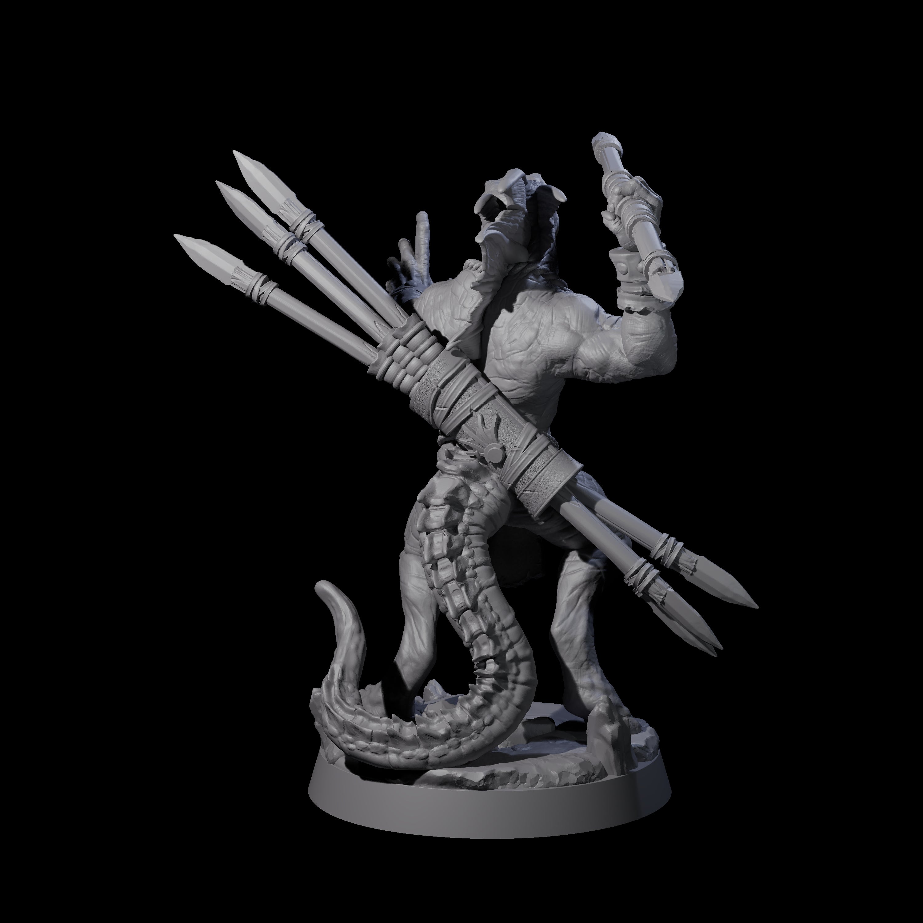 Rampaging Lizardfolk E Miniature for Dungeons and Dragons, Pathfinder or other TTRPGs