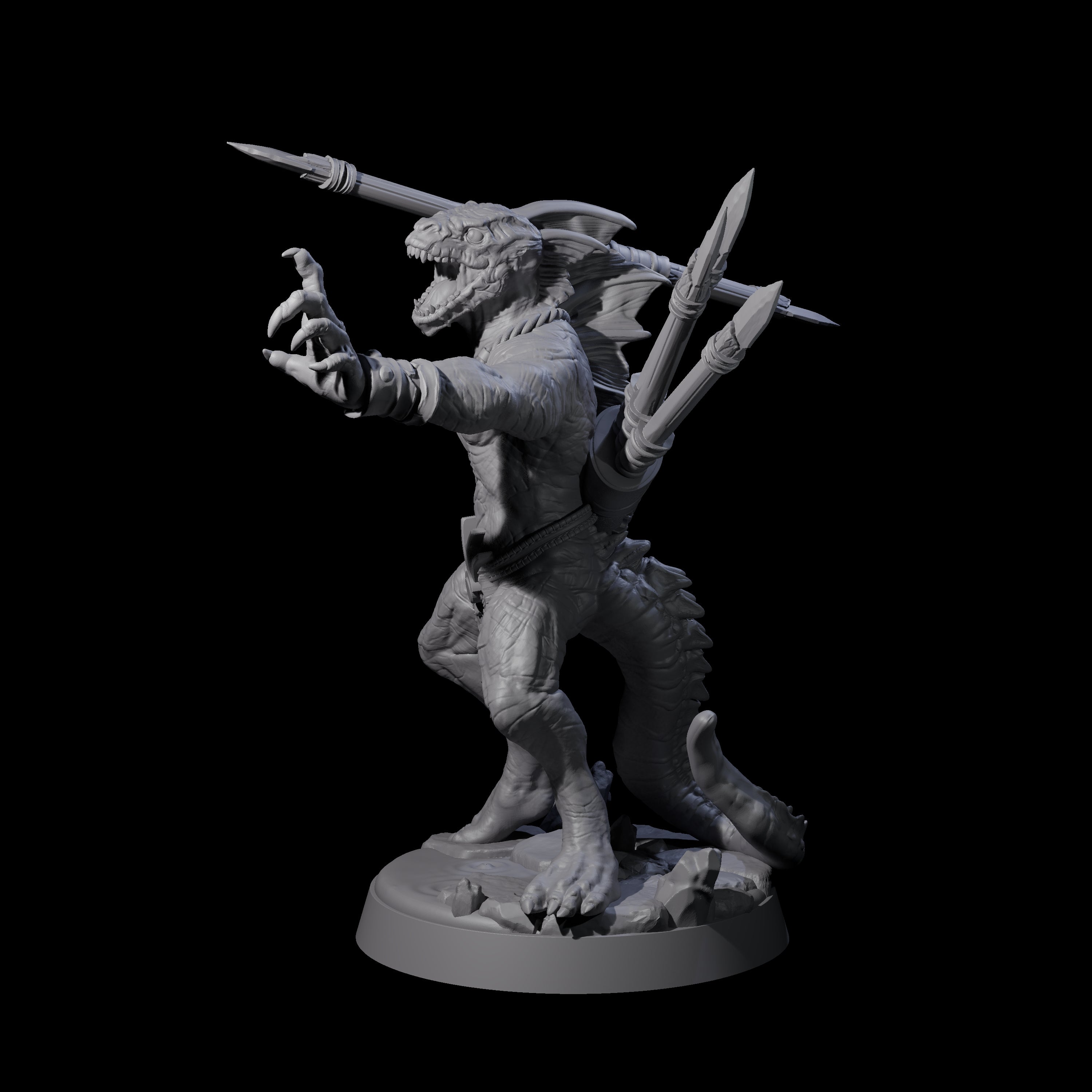 Rampaging Lizardfolk E Miniature for Dungeons and Dragons, Pathfinder or other TTRPGs