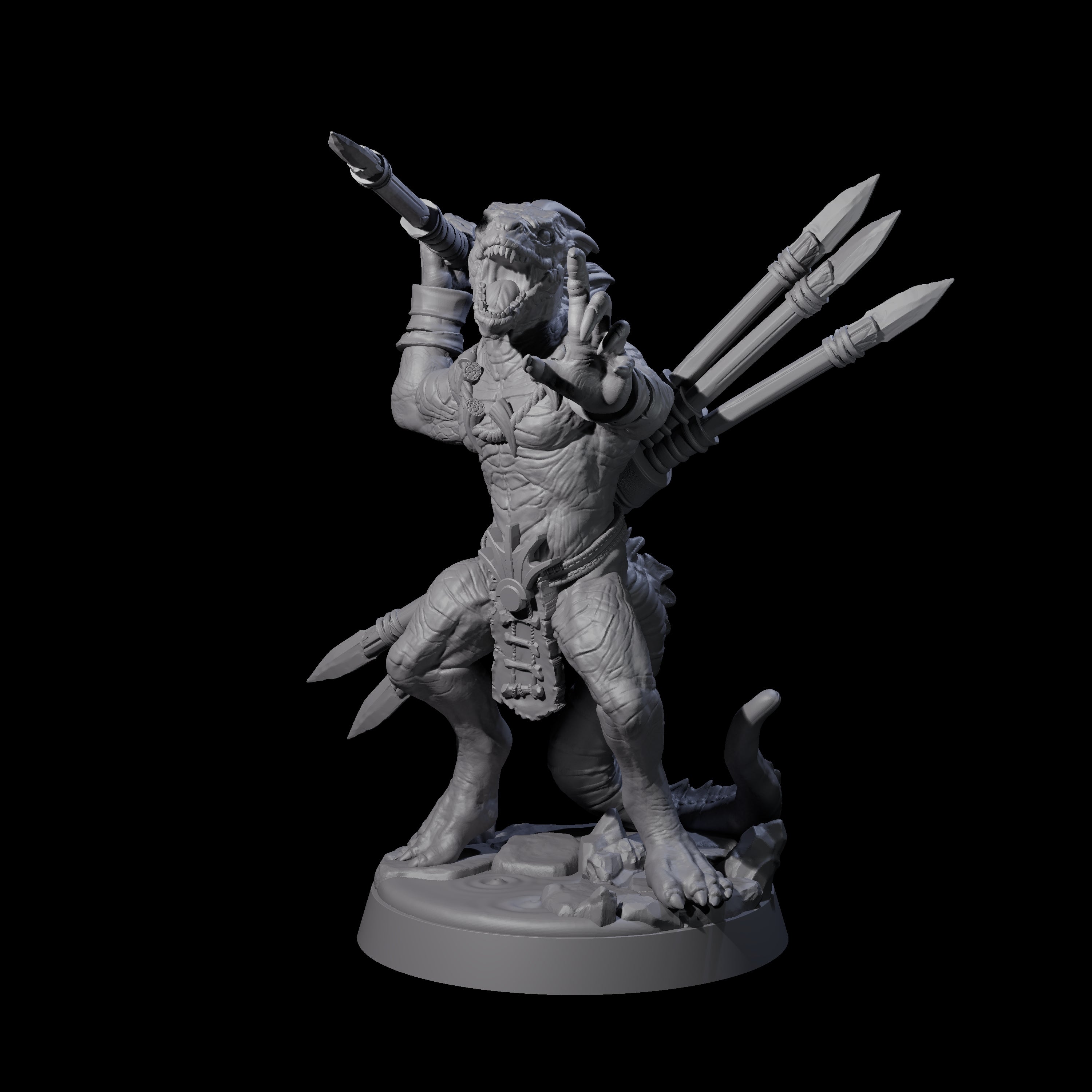 Rampaging Lizardfolk E Miniature for Dungeons and Dragons, Pathfinder or other TTRPGs