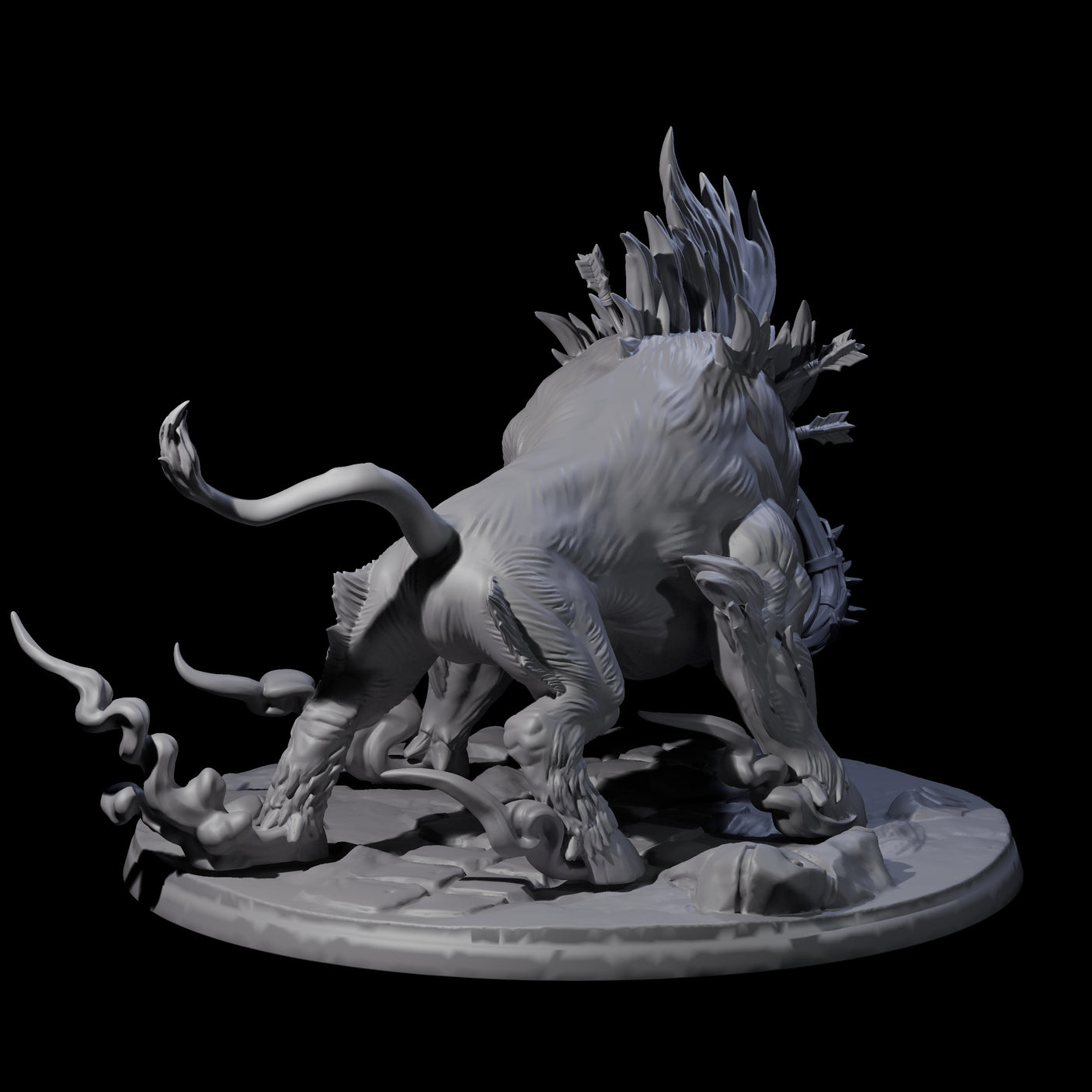 Rampaging Mega Giant Hog Miniature for Dungeons and Dragons, Pathfinder or other TTRPGs