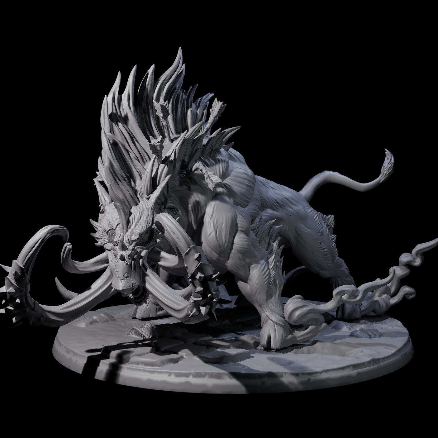 Rampaging Mega Giant Hog Miniature for Dungeons and Dragons, Pathfinder or other TTRPGs