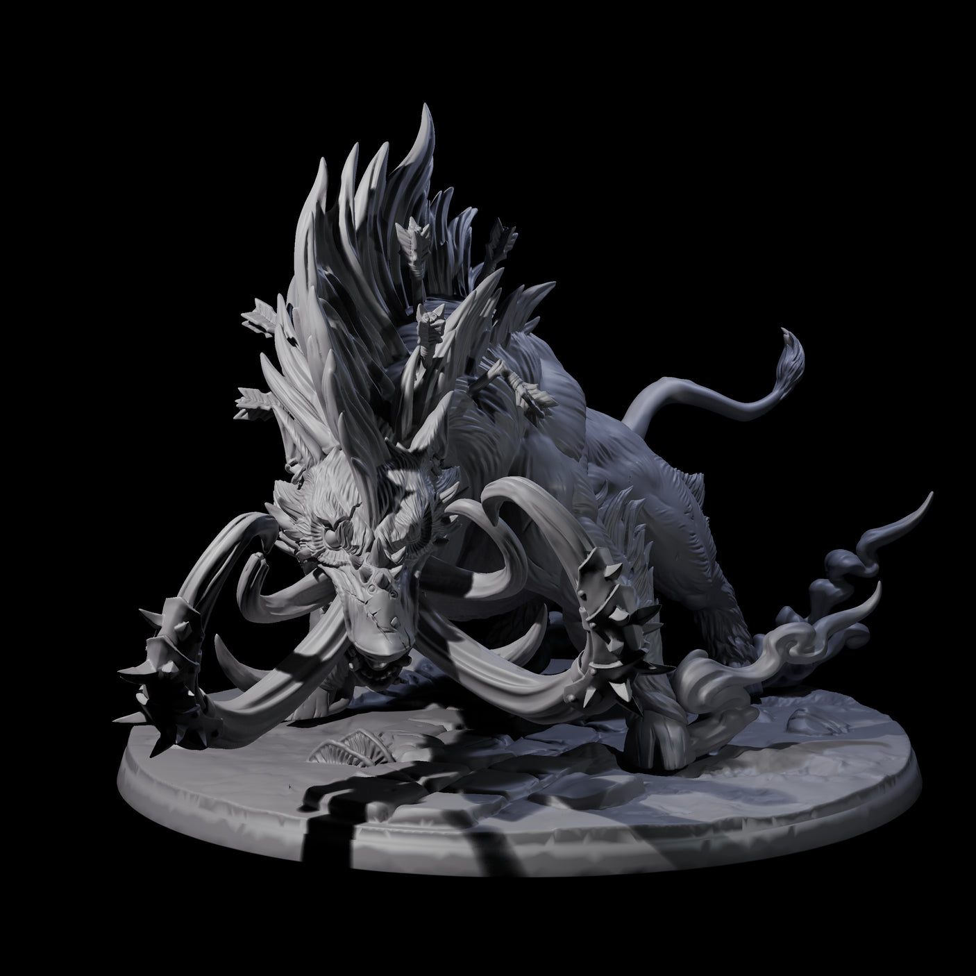 Rampaging Mega Giant Hog Miniature for Dungeons and Dragons, Pathfinder or other TTRPGs