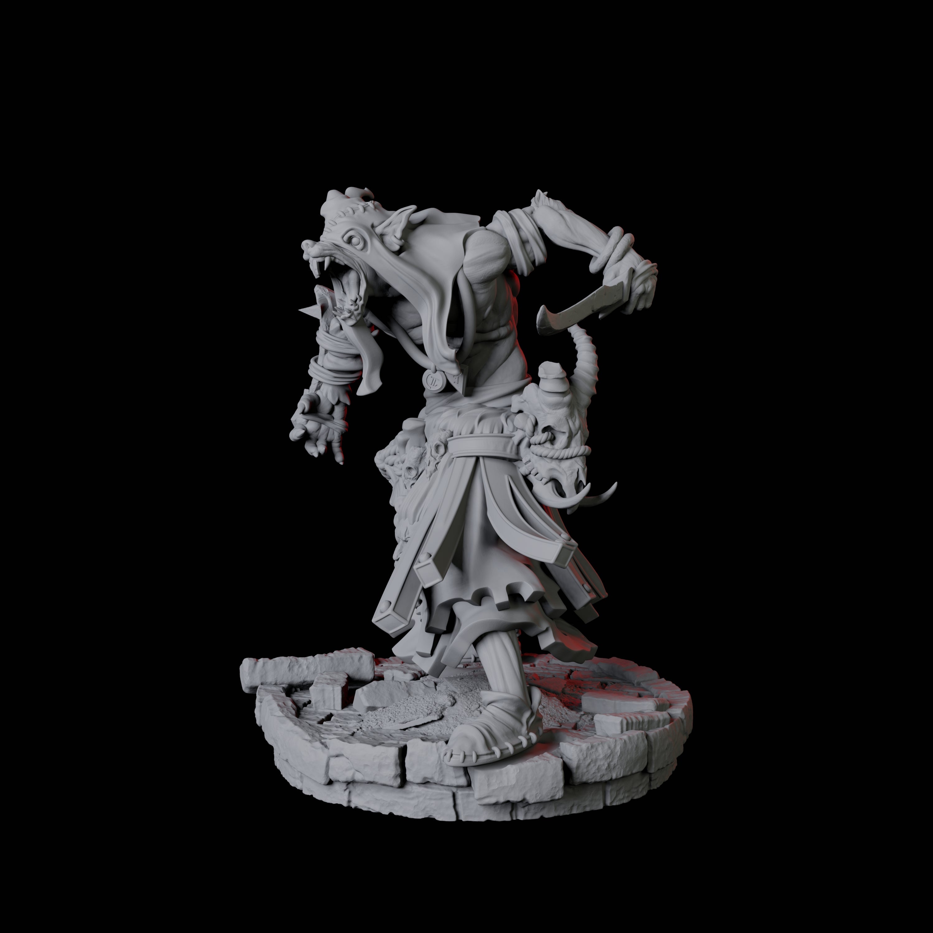 Rat Worshipping Zealot B Miniature for Dungeons and Dragons, Pathfinder or other TTRPGs