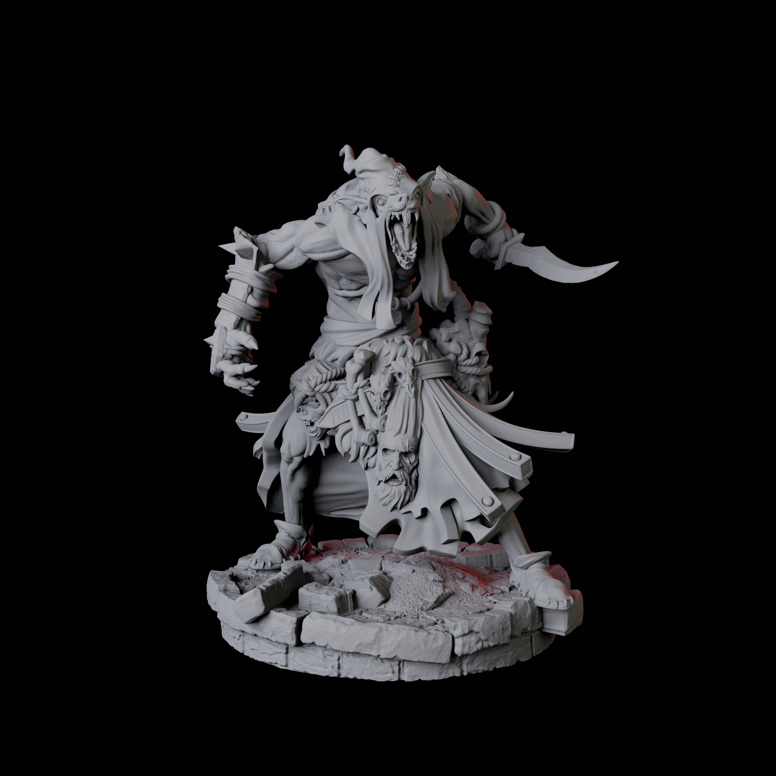 Rat Worshipping Zealot B Miniature for Dungeons and Dragons, Pathfinder or other TTRPGs