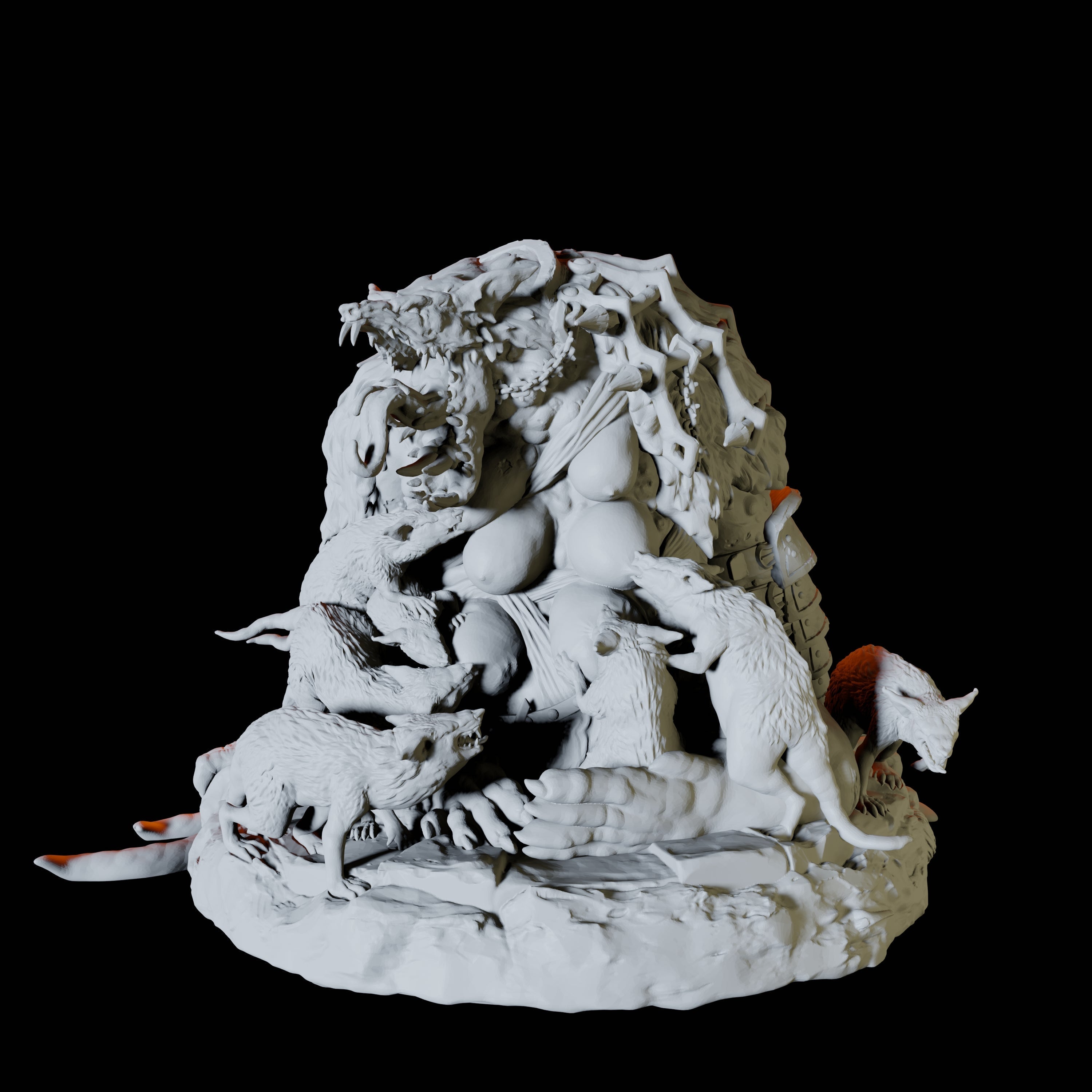 Ratfolk Broad Mother Miniature for Dungeons and Dragons, Pathfinder or other TTRPGs