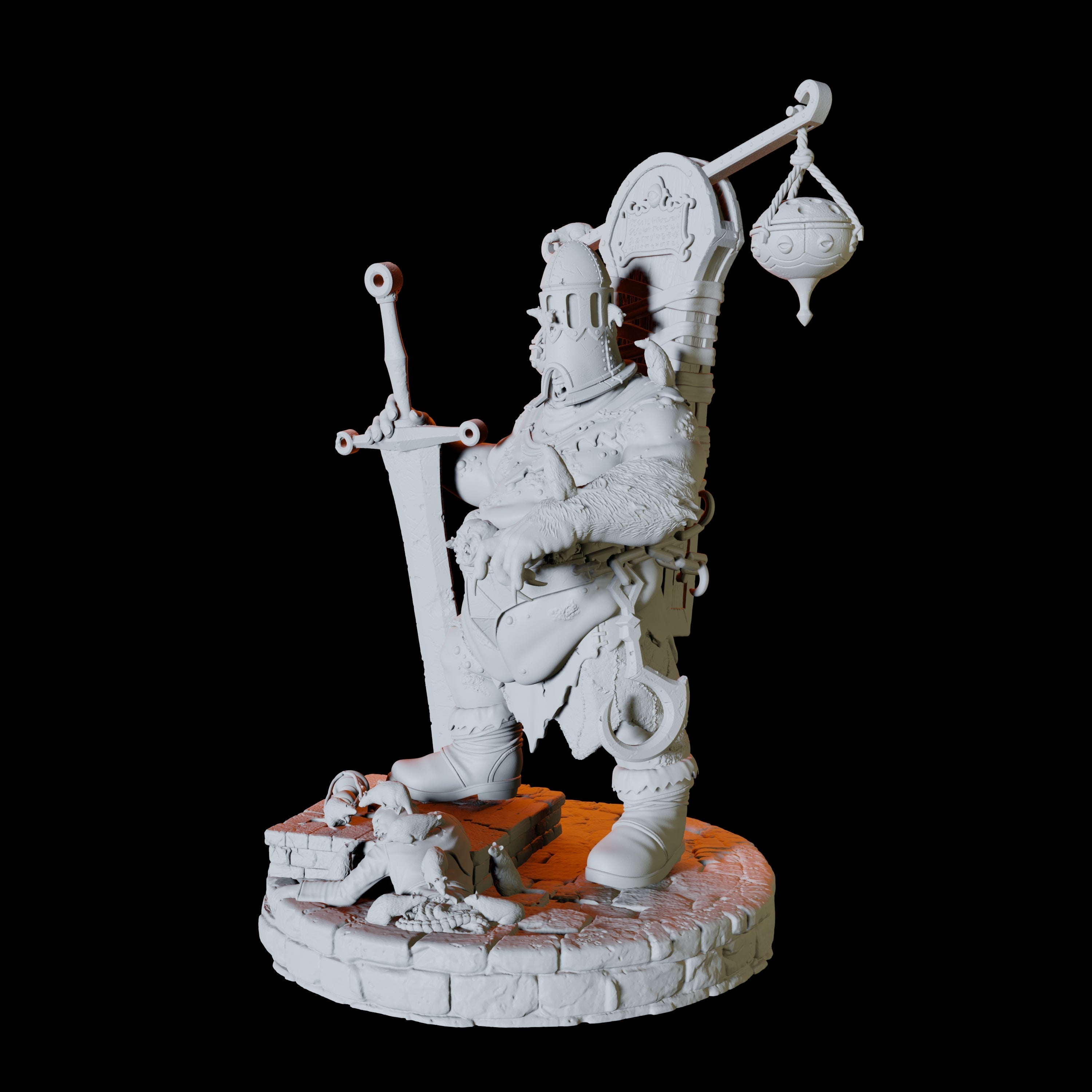 Ratfolk Executioner Miniature for Dungeons and Dragons, Pathfinder or other TTRPGs