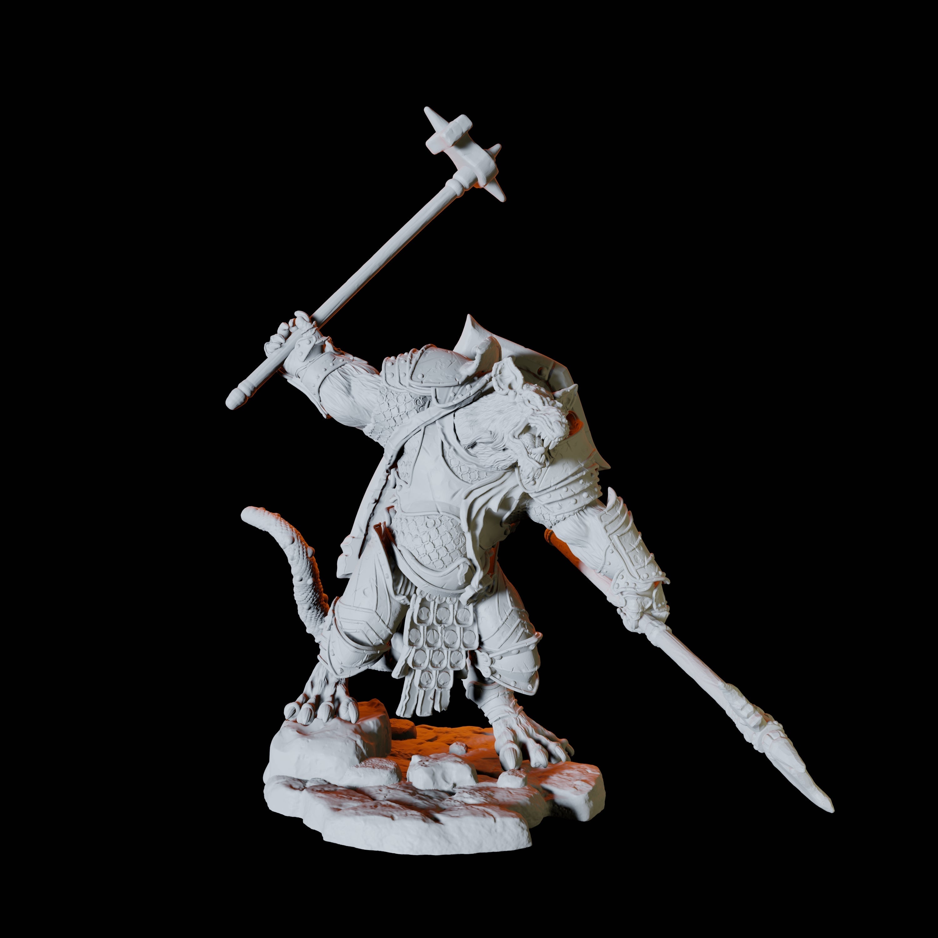 Ratfolk Soldier B Miniature for Dungeons and Dragons, Pathfinder or other TTRPGs