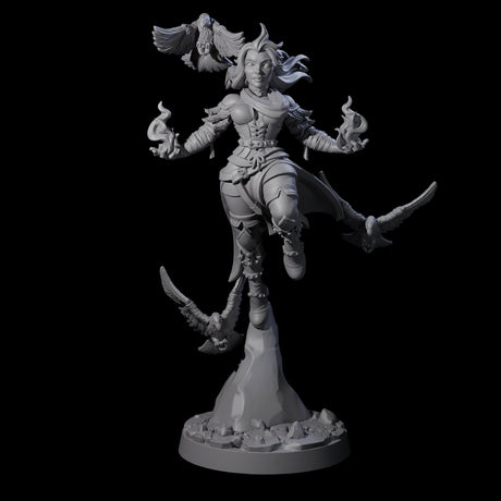 Raven Loving Druid Miniature for Dungeons and Dragons, Pathfinder or other TTRPGs