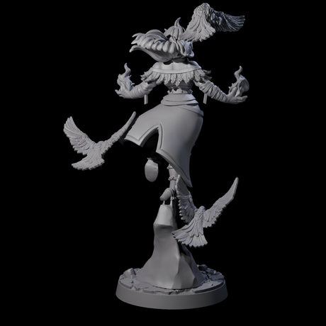 Raven Loving Druid Miniature for Dungeons and Dragons, Pathfinder or other TTRPGs
