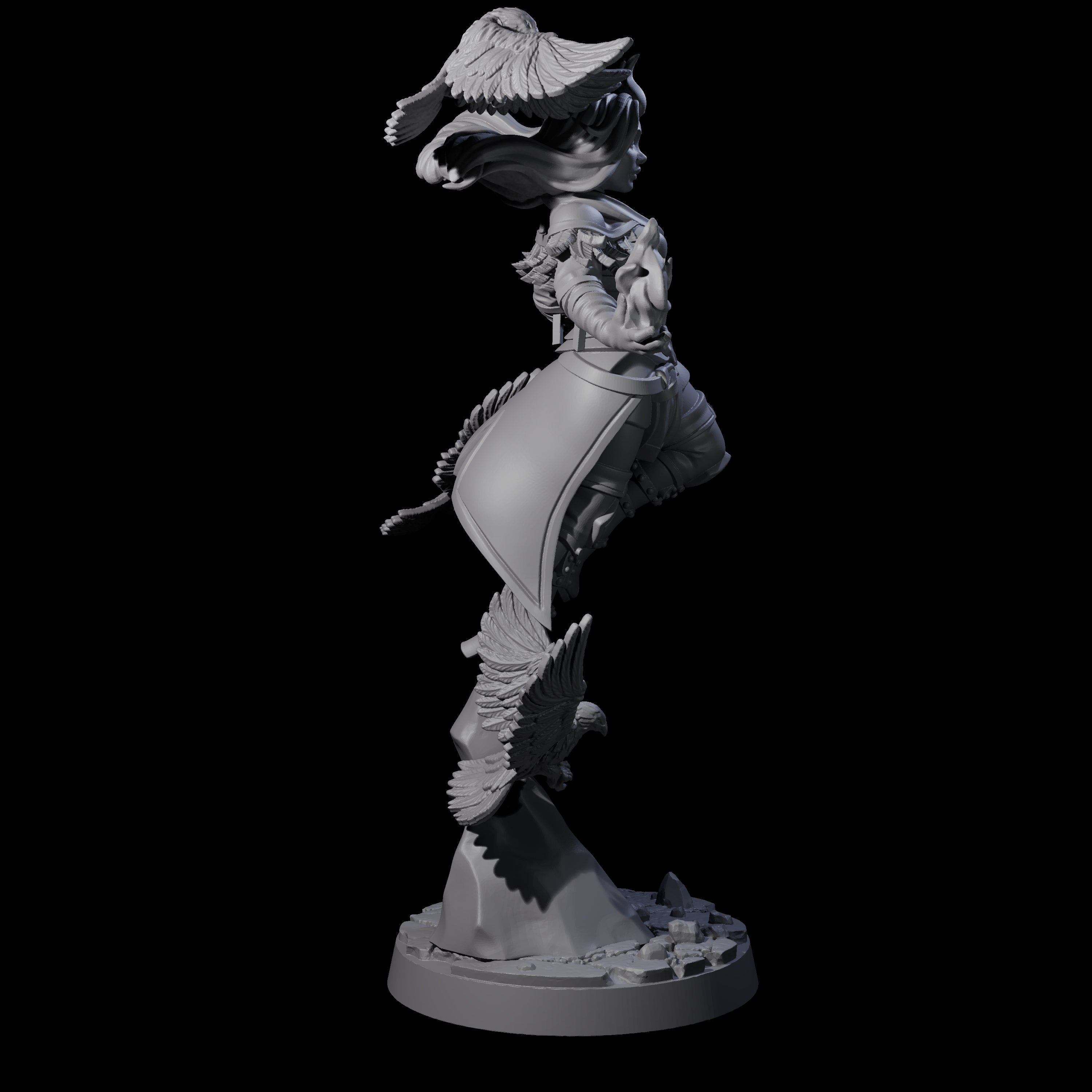 Raven Loving Druid Miniature for Dungeons and Dragons, Pathfinder or other TTRPGs