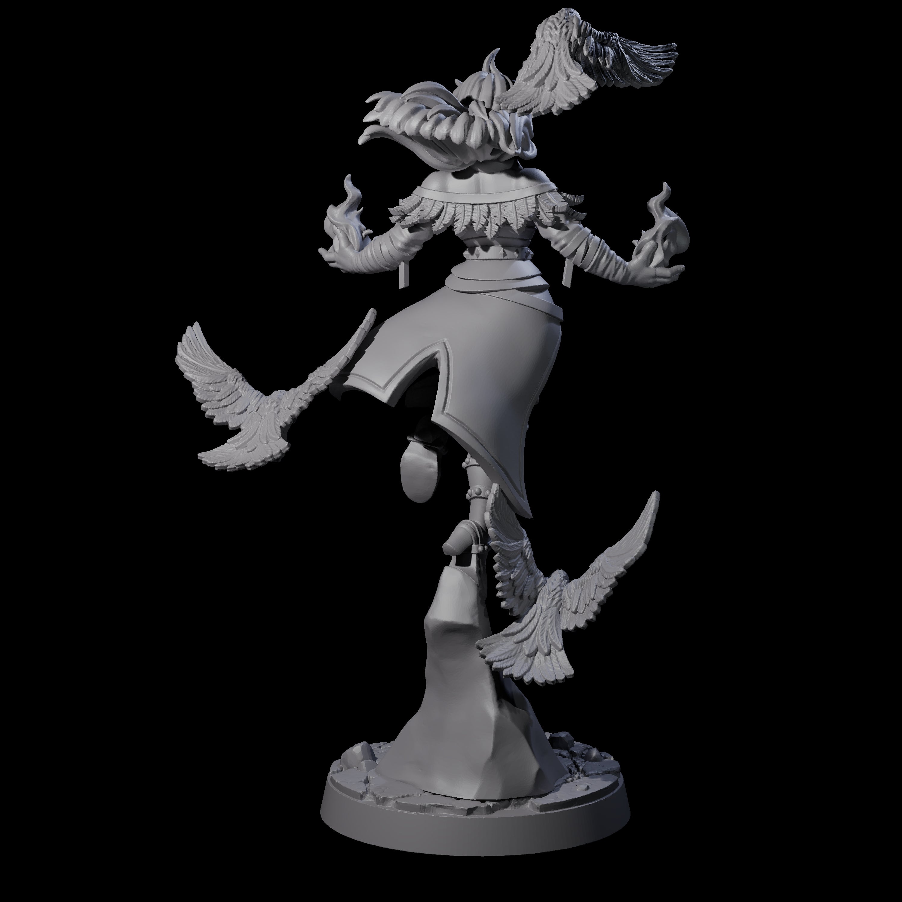 Raven Loving Druid Miniature for Dungeons and Dragons, Pathfinder or other TTRPGs