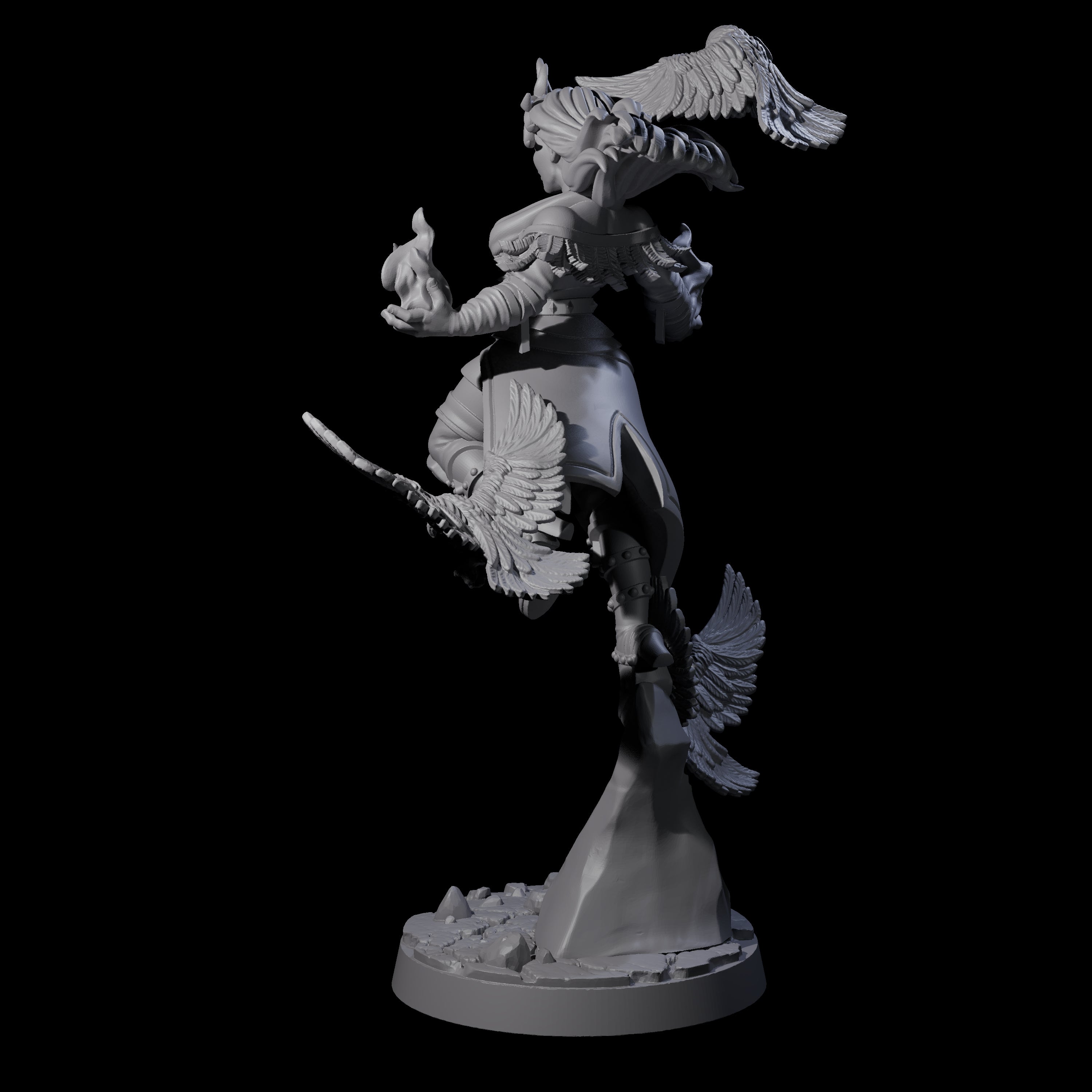 Raven Loving Druid Miniature for Dungeons and Dragons, Pathfinder or other TTRPGs