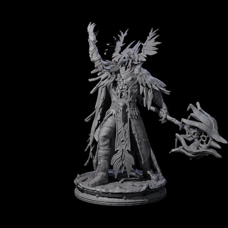 Raven Masked Master Dark Elf Druid Miniature for Dungeons and Dragons, Pathfinder or other TTRPGs