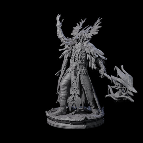 Raven Masked Master Dark Elf Druid Miniature for Dungeons and Dragons, Pathfinder or other TTRPGs