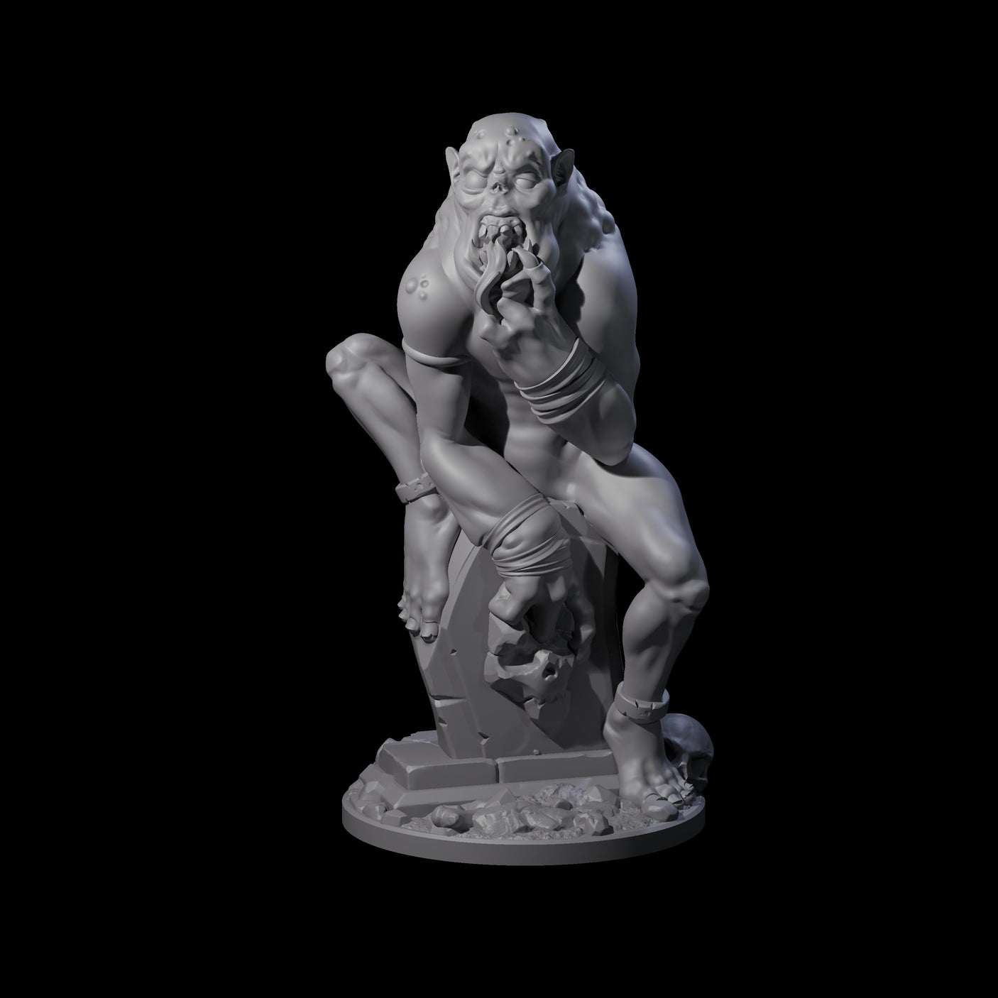 Ravenous Ghoul Necrophage Miniature for Dungeons and Dragons, Pathfinder or other TTRPGs