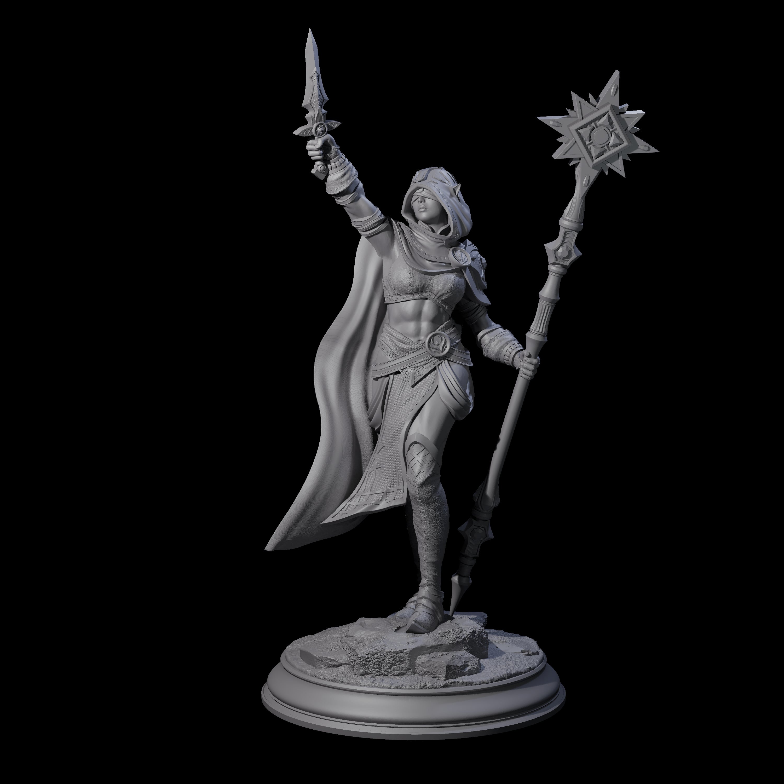 Ready To Sacrifice Elf Cleric Miniature for Dungeons and Dragons, Pathfinder or other TTRPGs