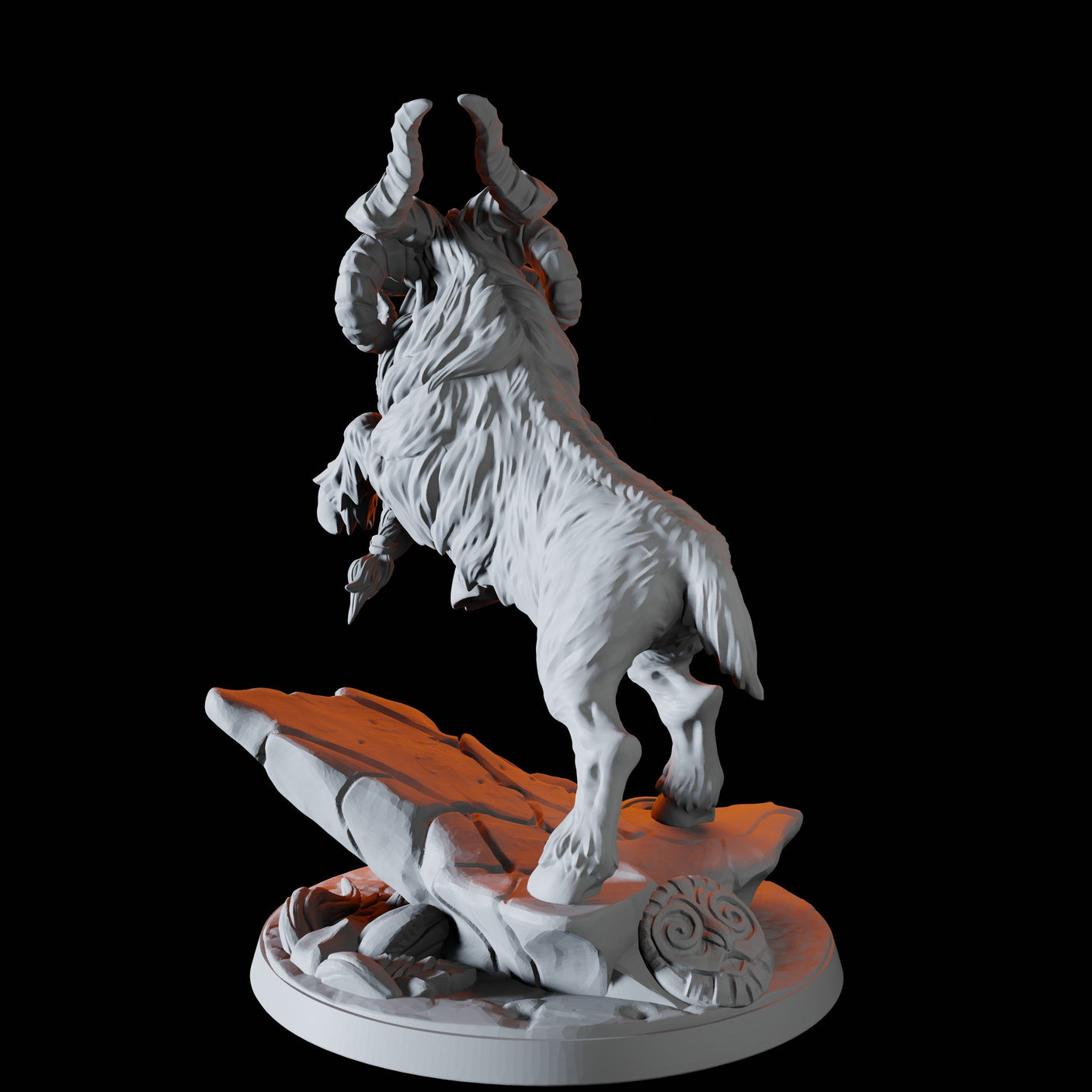Rearing Giant Ram Miniature for Dungeons and Dragons, Pathfinder or other TTRPGs