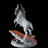 Rearing Giant Ram Miniature for Dungeons and Dragons, Pathfinder or other TTRPGs