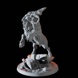 Rearing Giant Ram Miniature for Dungeons and Dragons, Pathfinder or other TTRPGs