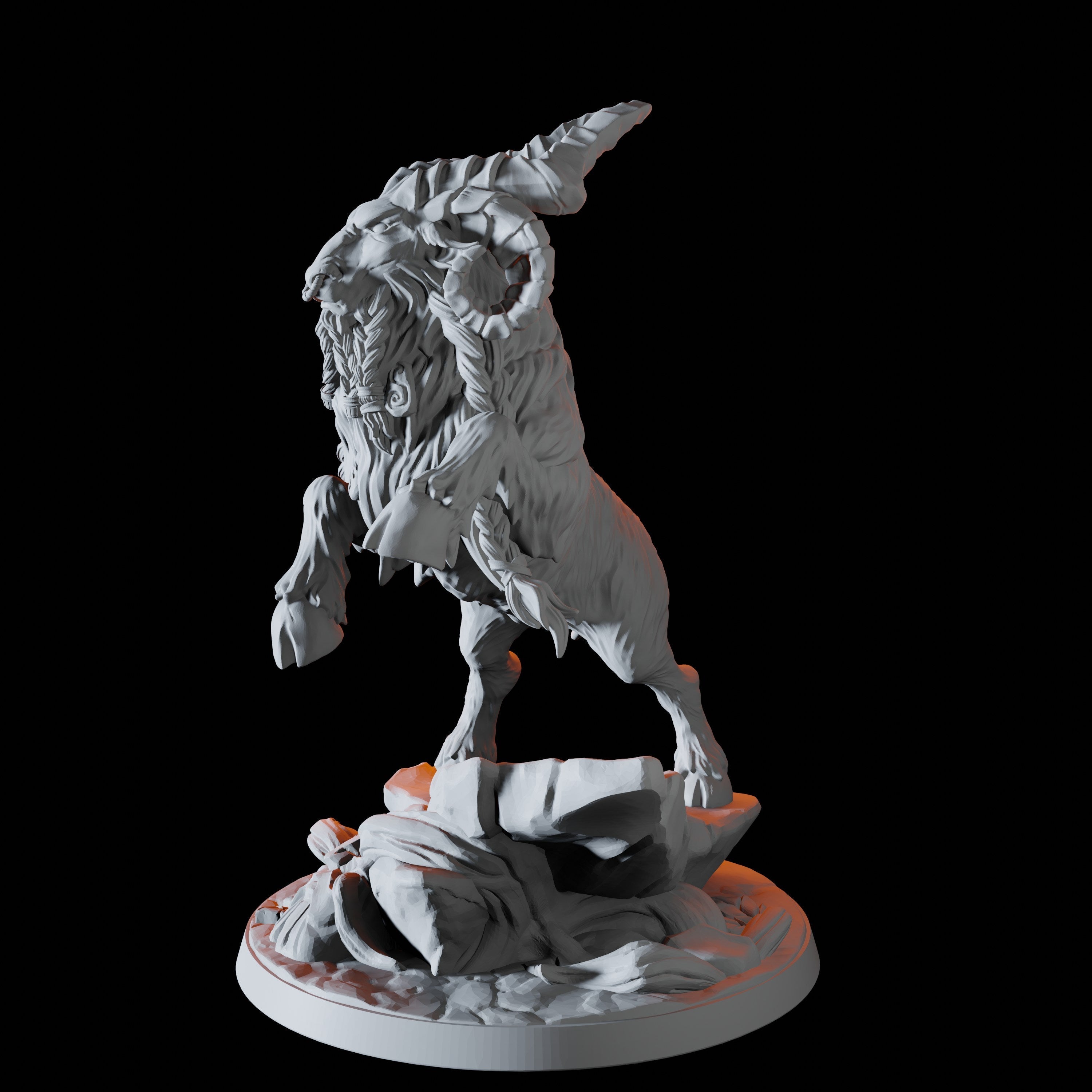 Rearing Giant Ram Miniature for Dungeons and Dragons - Myth Forged