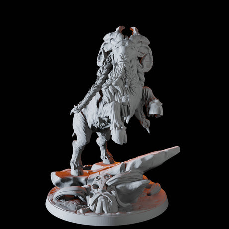 Rearing Giant Ram Miniature for Dungeons and Dragons, Pathfinder or other TTRPGs