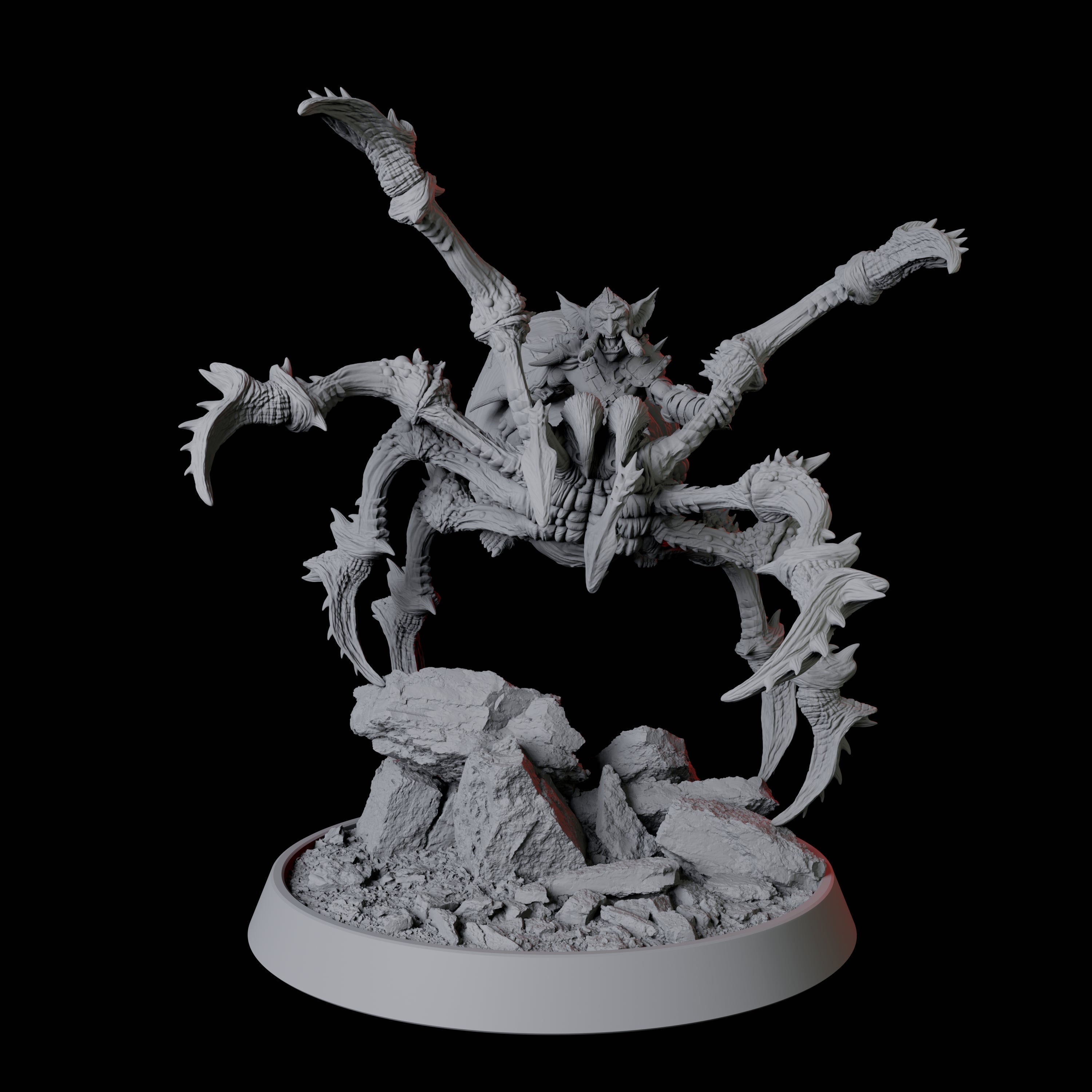 Rearing Giant Spider with Goblin Mount Miniature for Dungeons and Dragons