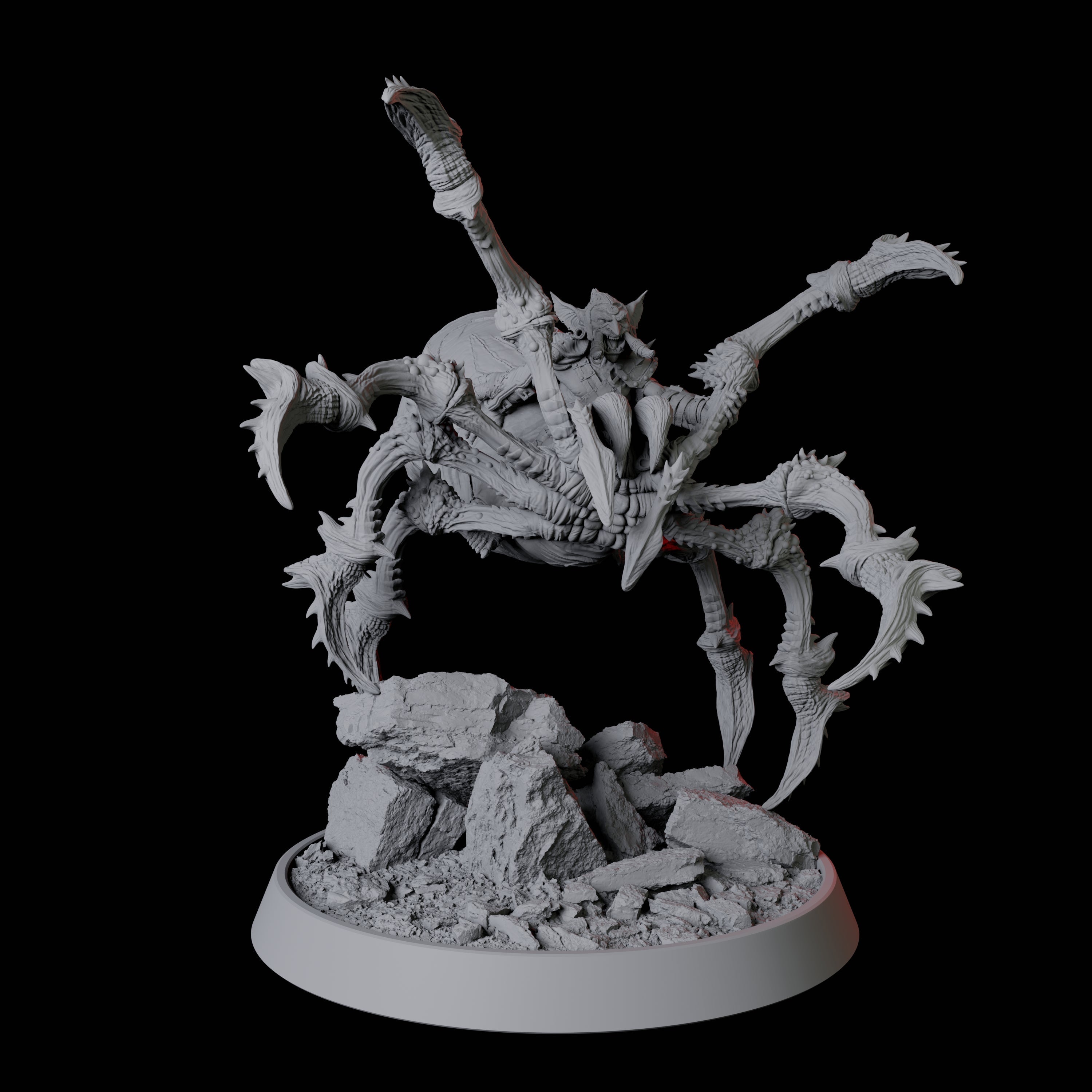 Rearing Giant Spider with Goblin Mount Miniature for Dungeons and Dragons