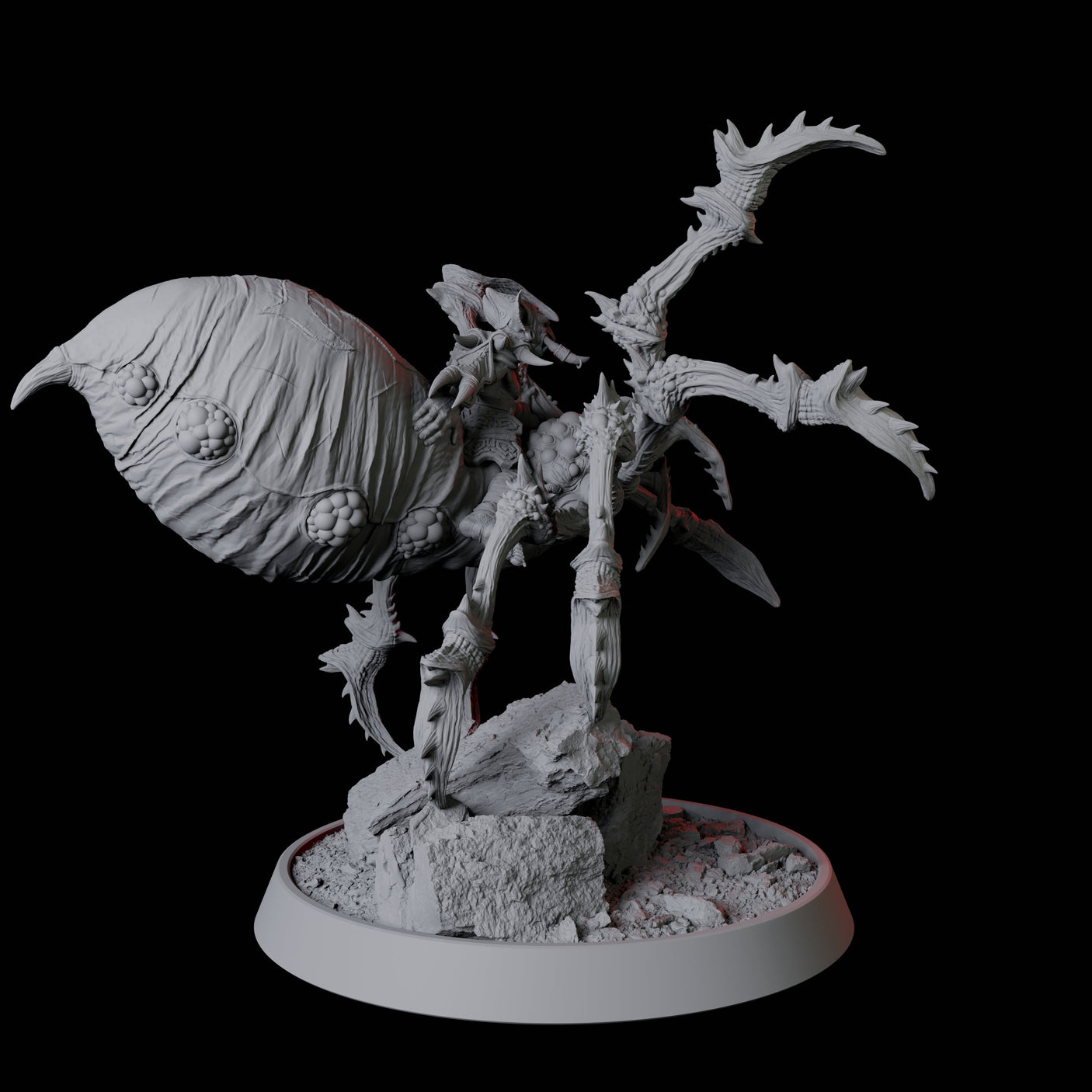 Rearing Giant Spider with Goblin Mount Miniature for Dungeons and Dragons, Pathfinder or other TTRPGs