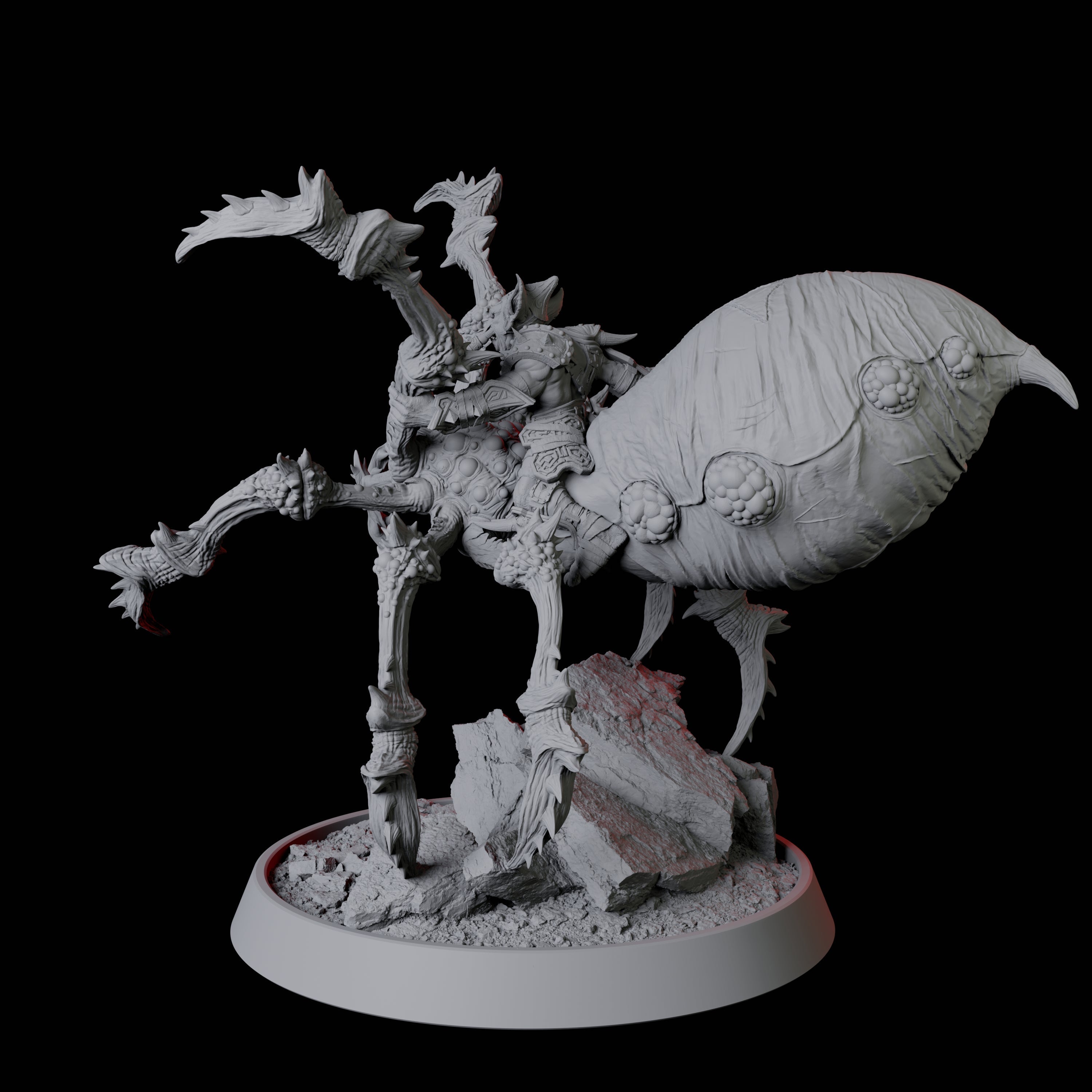 Rearing Giant Spider with Goblin Mount Miniature for Dungeons and Dragons