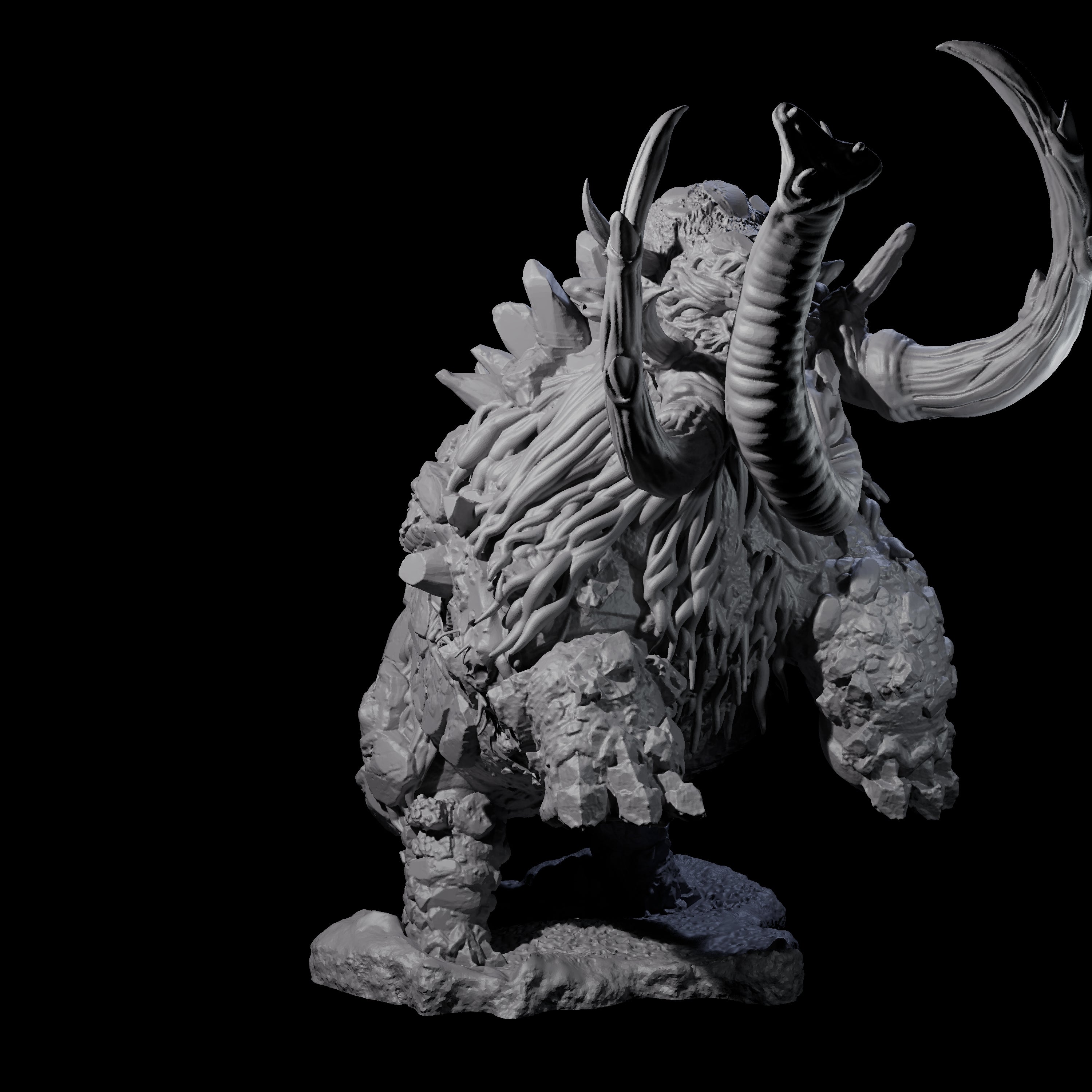Rearing Stone Wooly Mammoth Miniature for Dungeons and Dragons, Pathfinder or other TTRPGs