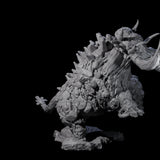 Rearing Stone Wooly Mammoth Miniature for Dungeons and Dragons, Pathfinder or other TTRPGs